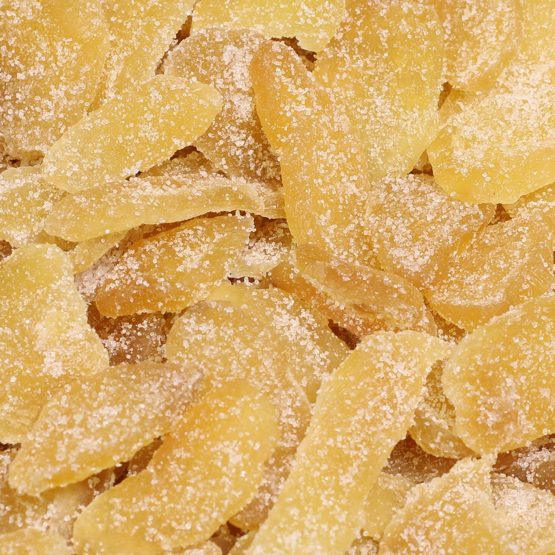Crystallized Ginger Slices By It's Delish, 11 Lbs Bulk | Candied Dried Ginger Fruit Chews Natural Candy, Ginger Root With Sugar Crystals, Unsulphured, No Color Added - Healthy Snack, Vegan, Kosher
