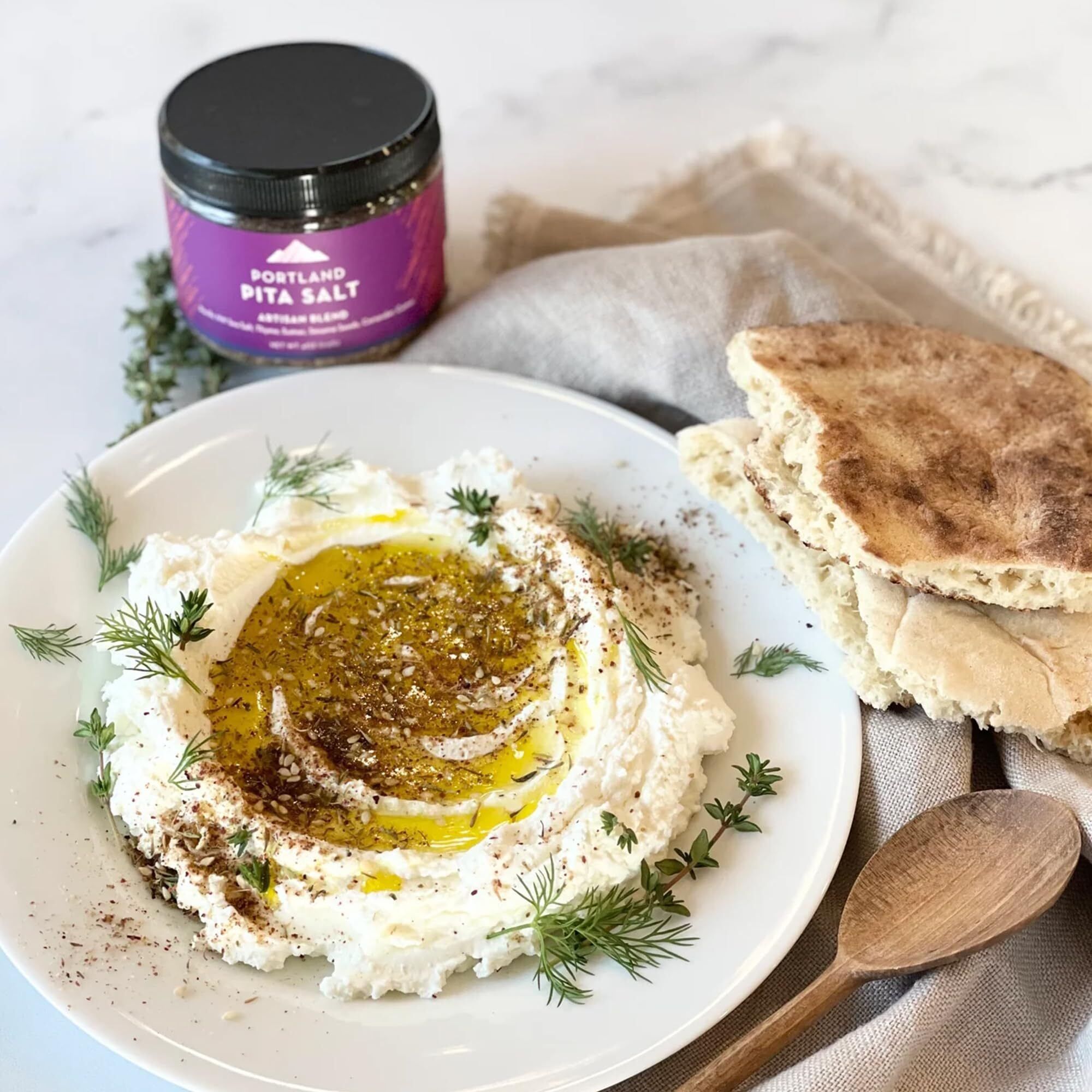 Portland Salt Co. Zaatar Spice Blend W/Sea Salt - Signature All-Purpose, Middle Eastern Seasoning & Rub - Non-Gmo, 4 Oz (Pack Of 1)