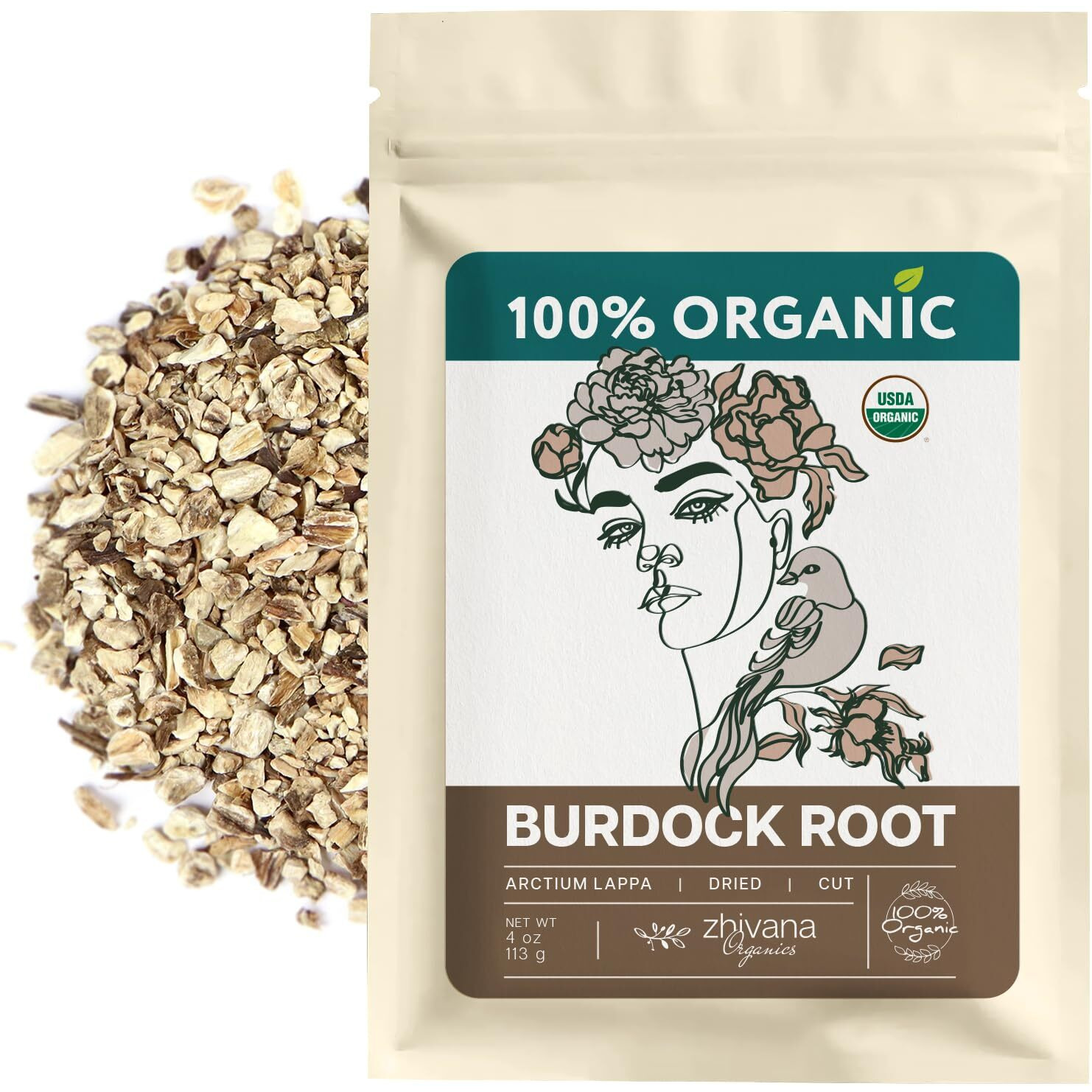 Burdock Root Organic - Burdock Root Tea - Raiz De Bardana - Removes Toxins, Allergens - Supports Digestive System, Liver Detox, Skin - 4 Ounces