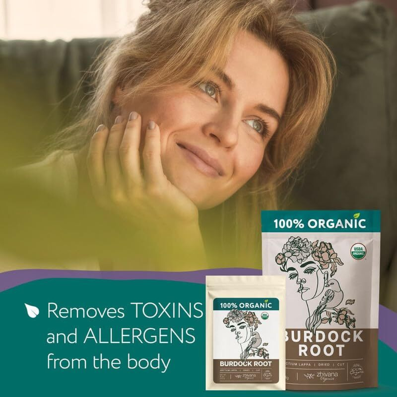 Burdock Root Organic - Burdock Root Tea - Raiz De Bardana - Removes Toxins, Allergens - Supports Digestive System, Liver Detox, Skin - 4 Ounces