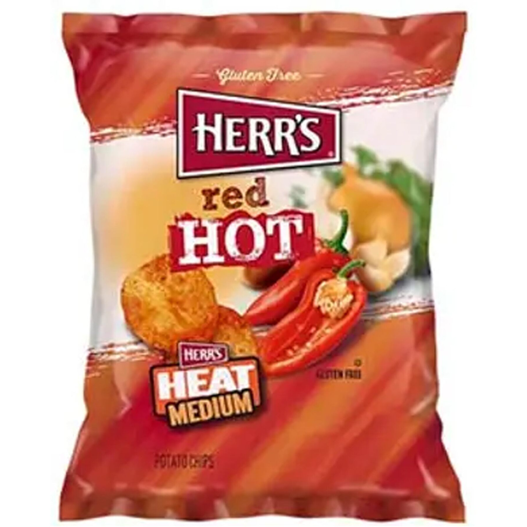 Herr's Red Hot Potato Chips, 1 Ounce (Pack Of 42 Bags)