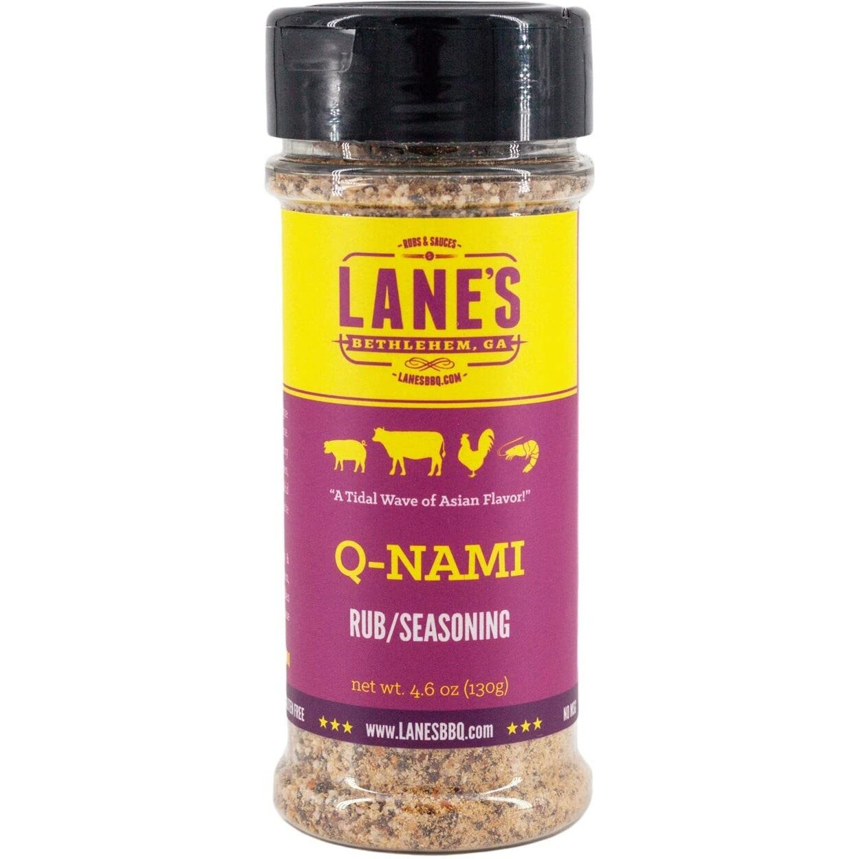 Lane's Q-Nami Japanese Seasoning Rub, All-Natural Shichimi Togarashi Seasoning For Steak, Chicken, Veggies, & Tuna, Gluten-Free, Made In Usa, 4.6 Oz