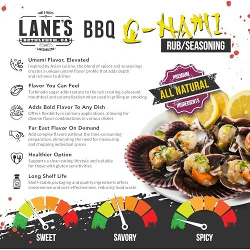 Lane's Q-Nami Japanese Seasoning Rub, All-Natural Shichimi Togarashi Seasoning For Steak, Chicken, Veggies, & Tuna, Gluten-Free, Made In Usa, 4.6 Oz