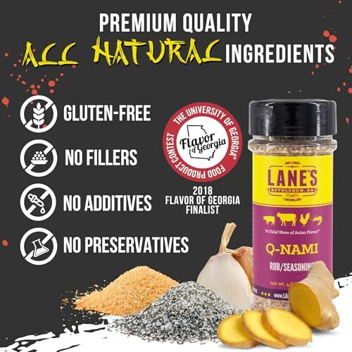 Lane's Q-Nami Japanese Seasoning Rub, All-Natural Shichimi Togarashi Seasoning For Steak, Chicken, Veggies, & Tuna, Gluten-Free, Made In Usa, 4.6 Oz