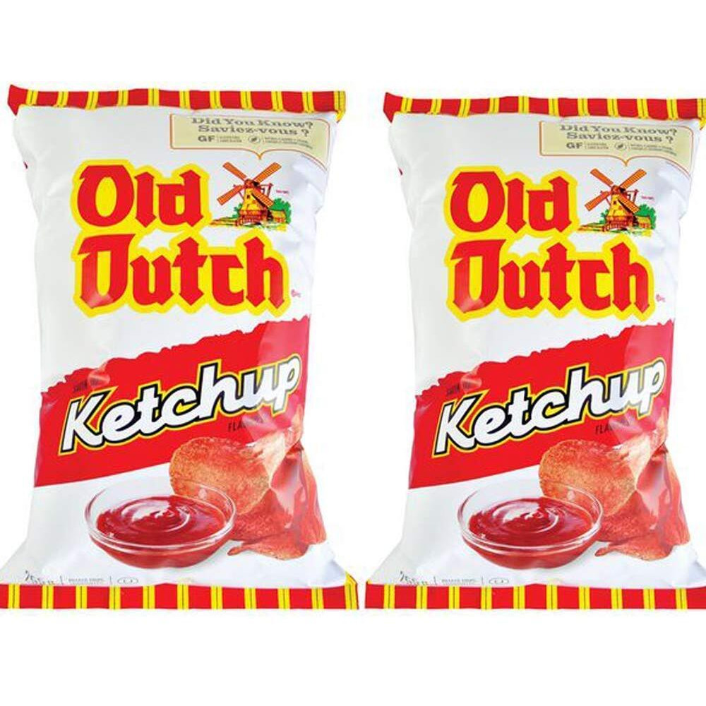 Canadian Old Dutch Potato Chips, Ketchup, Large Family Size - 2-Pack