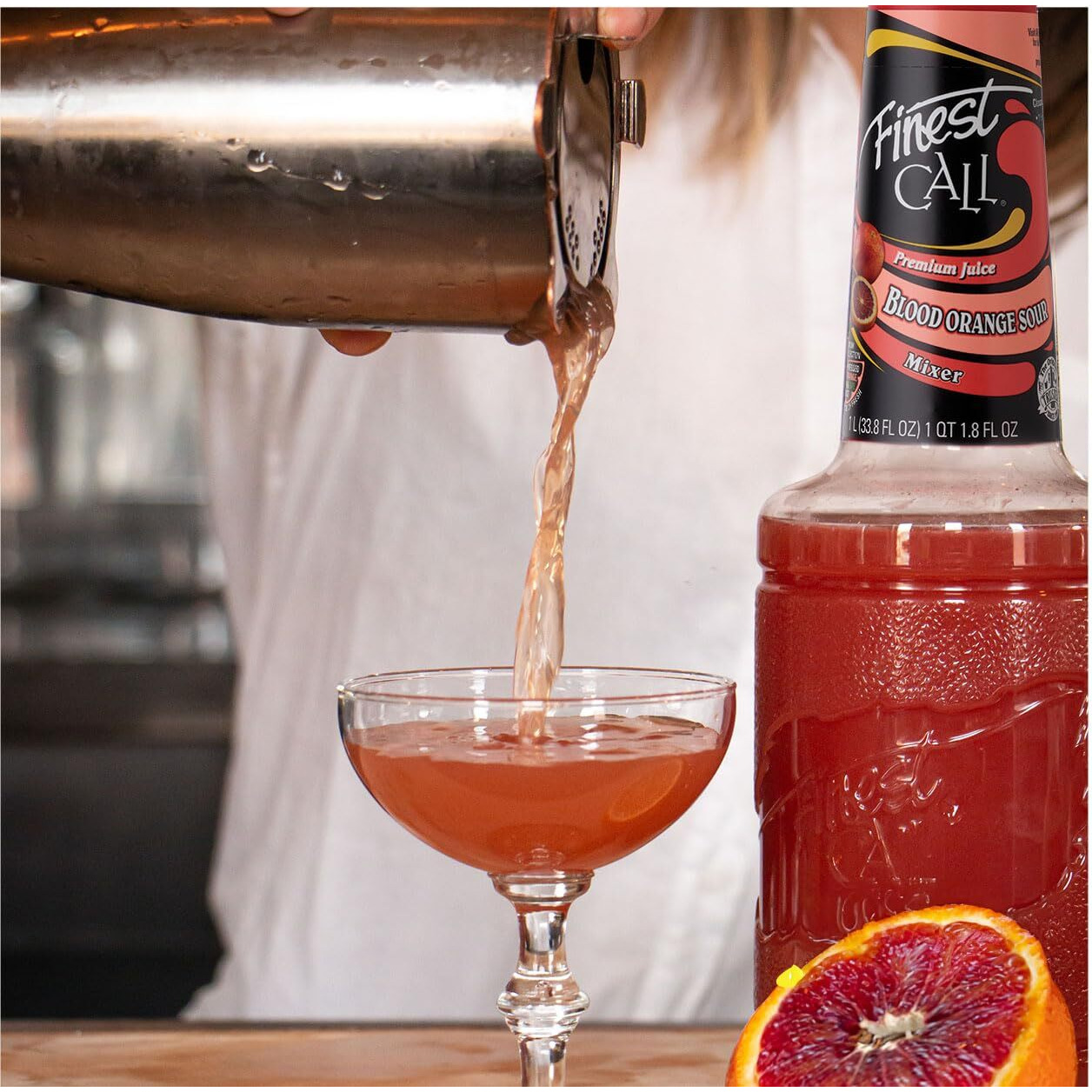 Finest Call Premium Blood Orange Sour Drink Mix, 1 Liter Bottle (33.8 Fl Oz), Pack Of 6