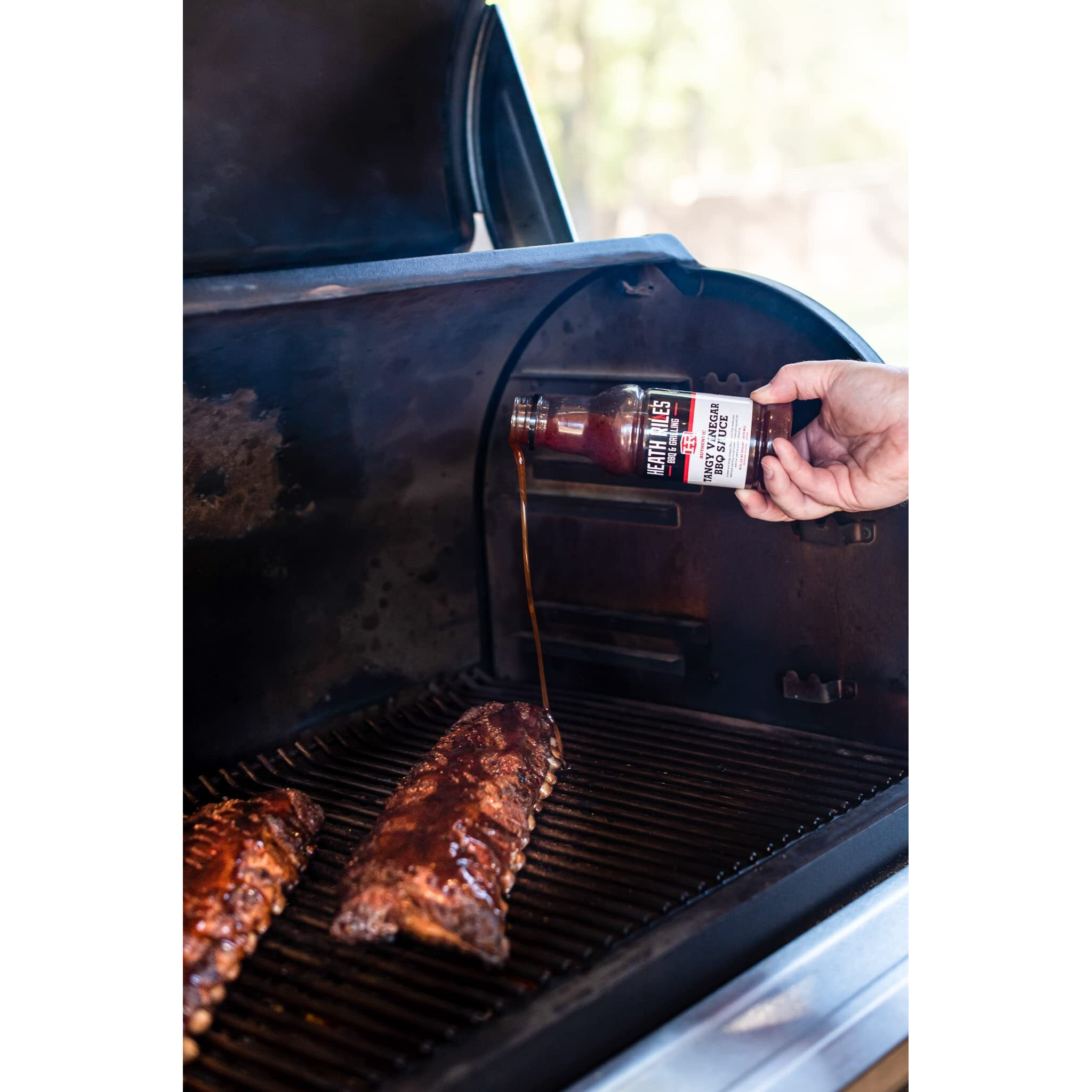Heath Riles Bbq Sauces, Tangy Vinegar Bbq Sauce, Pit Master Barbecue Sauce For Meat, Marinades, Dressings, 3 Bottles,16 Oz.