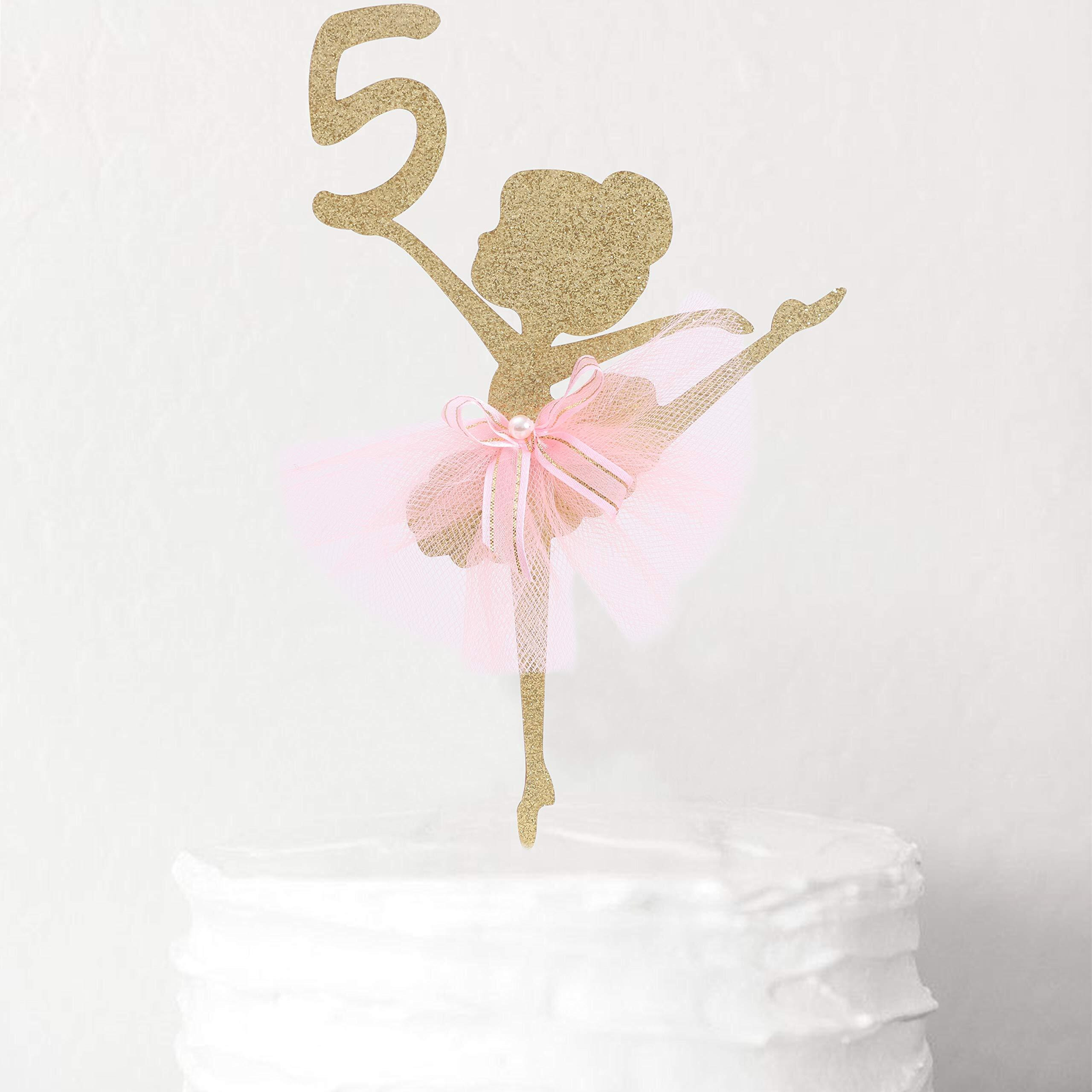 Ballet Cake Topper 1 To 5 Years Old - Ballerina, Birthday Cake Topper, Ballet Birthday Party, Dancing Princess Birthday Party, Birthday Party Cake Decoration, Studio Photo Props,. (Ballerina 5)