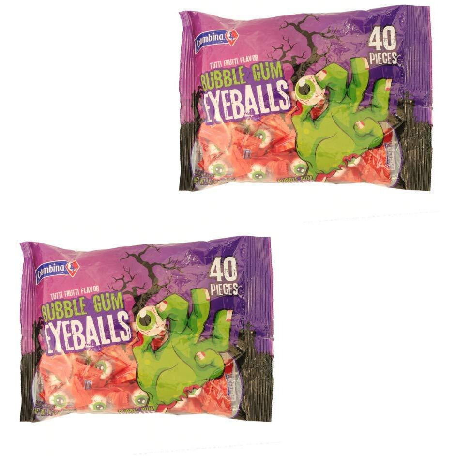 Columbina Scary Eyeballs Bubble Gum, 40-Ct. Bags ( 2 Pack )