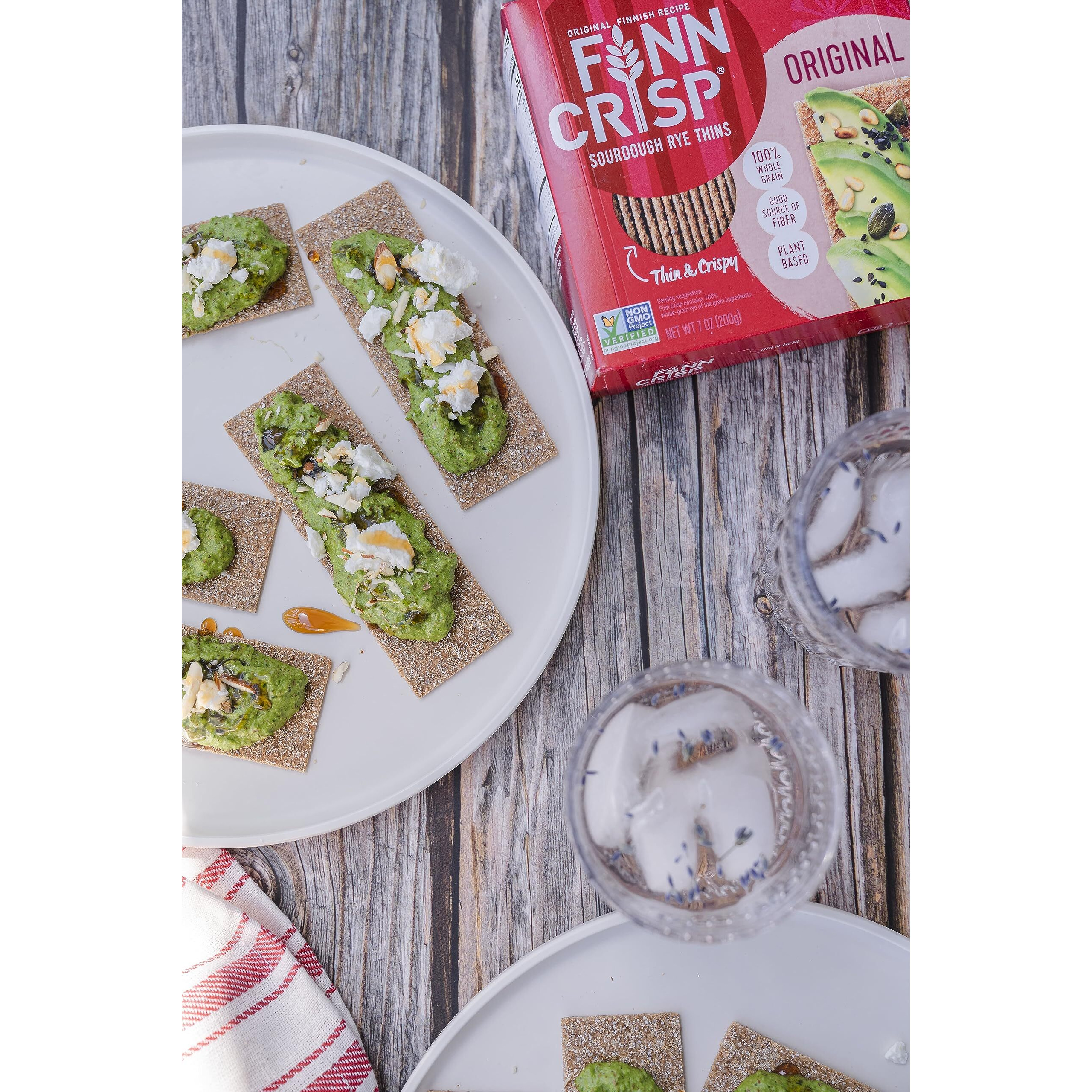 Finn Crisps Original Rye Crispbread 7Oz | Thin, Crispy Rye Flatbread Crackers | Multipack Of Authentic Finnish Sourdough Crispbread | Whole Grain Rye Crackers [4 Boxes X 7Oz]