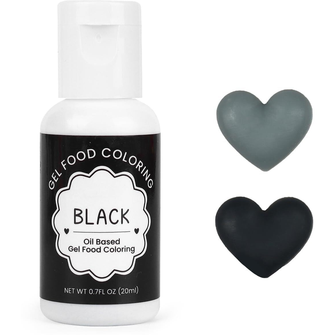 Oil Based Food Coloring For Chocolate, 20Ml Edible Black Oil Based Food Coloring Gel For Cake Decorating, Sugar, Candy Melts, Baking, Cookies, Icing Frosting, Meringues, Cream- 0.7 Fl. Oz(Black)