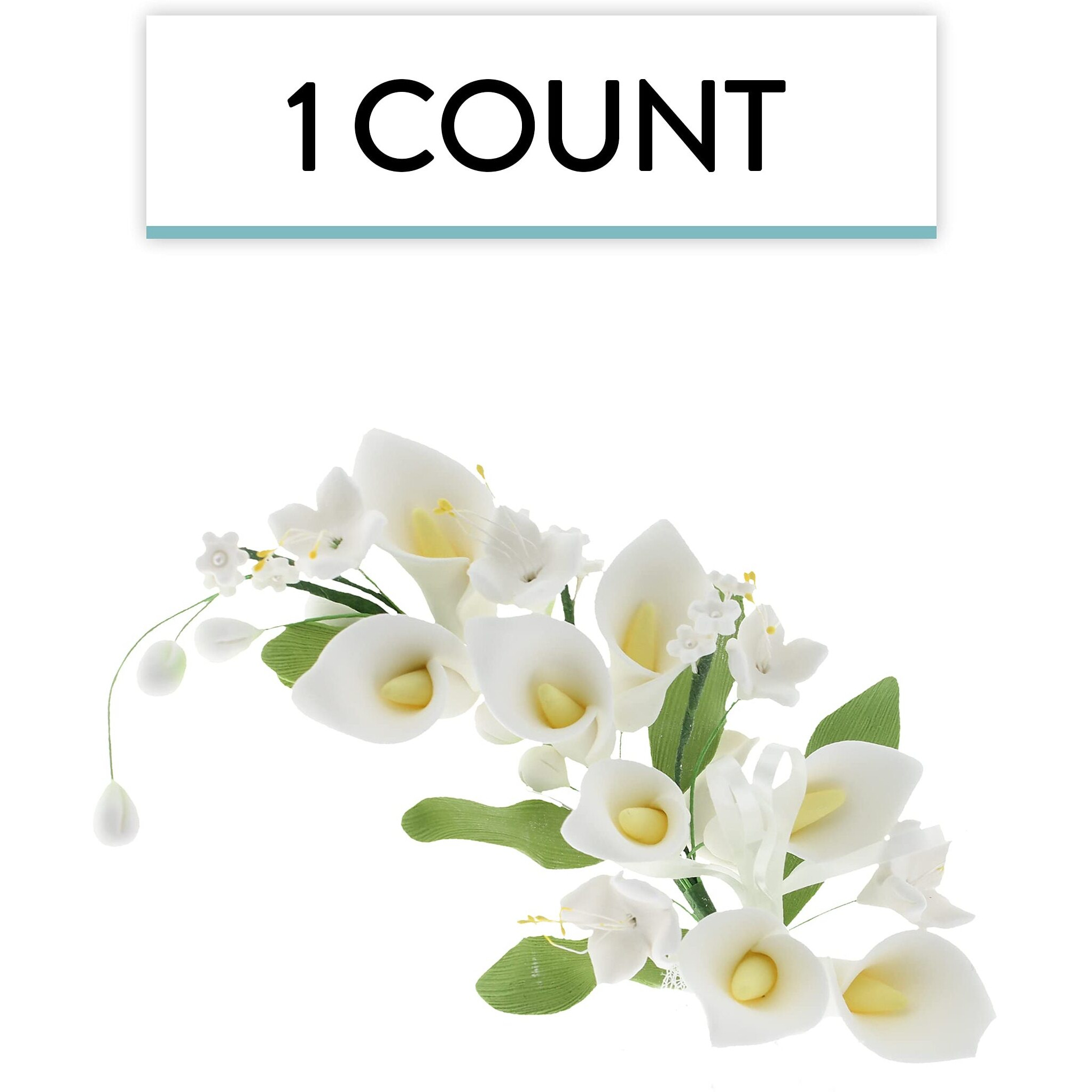 Global Sugar Art Calla Lily Cascade Sugar Cake Flowers Cake Topper Spray, White, 1Count By Chef Alan Tetreault