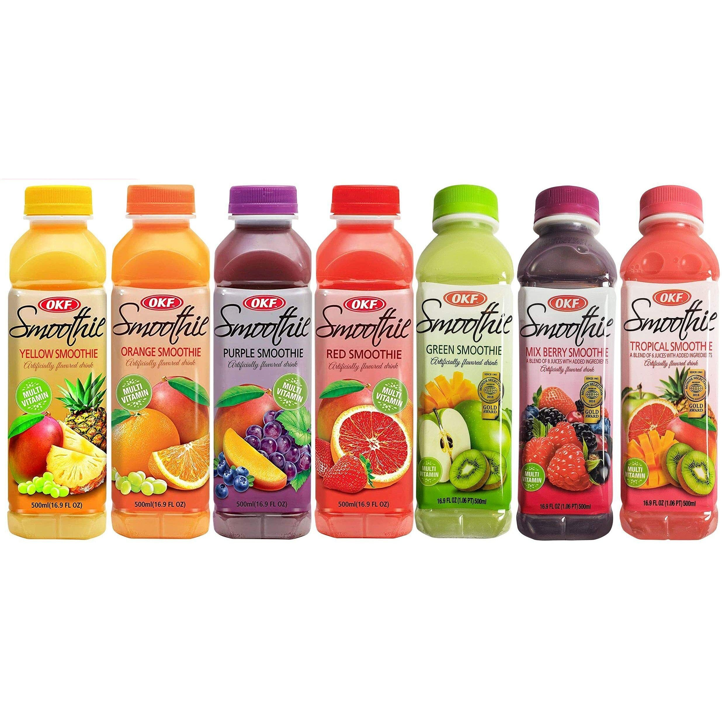 Okf Smoothie, Multi Vitamin Premium New Drink, 16.9 Fluid Ounce (7 Flavor Variety Pack, 20 Pack)