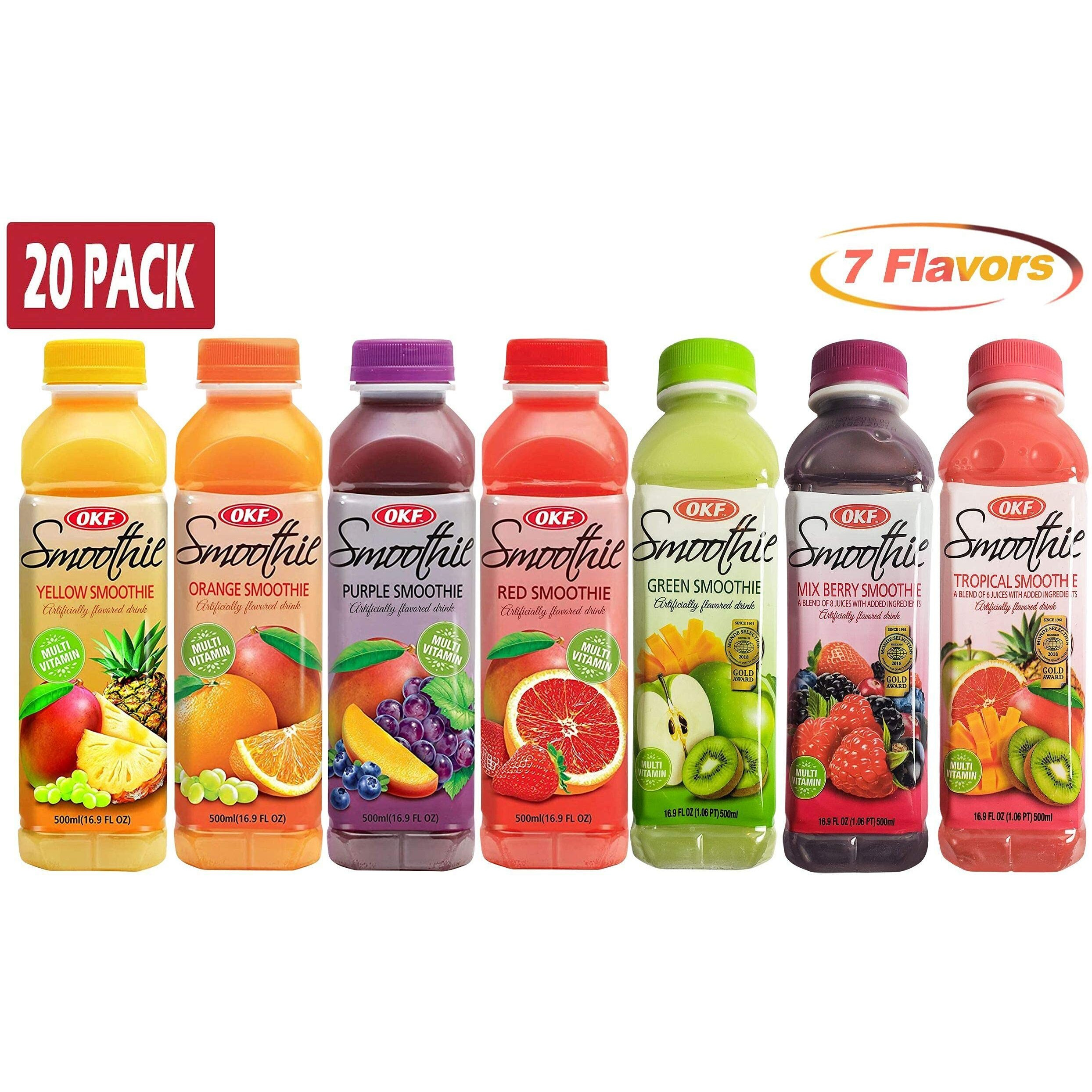 Okf Smoothie, Multi Vitamin Premium New Drink, 16.9 Fluid Ounce (7 Flavor Variety Pack, 20 Pack)