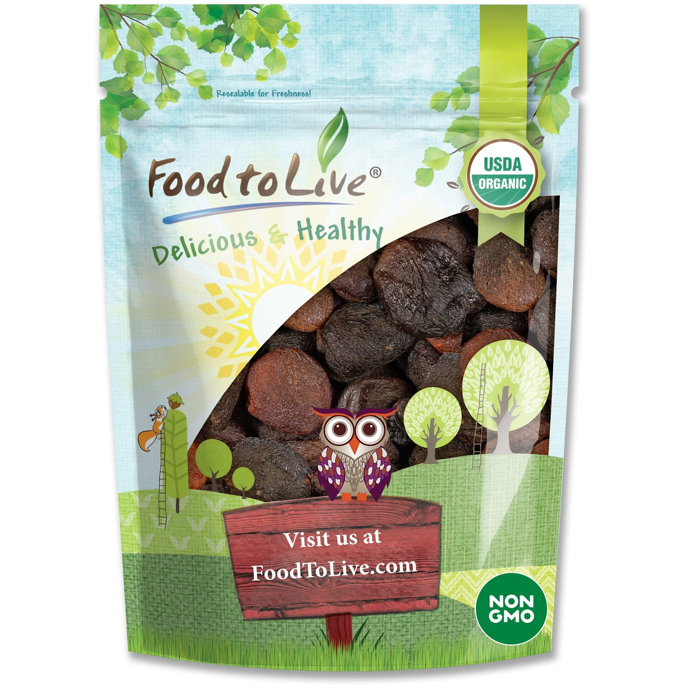 Food To Live Organic Dried Apricots, 2 Pounds - Non-Gmo, Kosher, Unsulfured, Raw, Vegan, Bulk