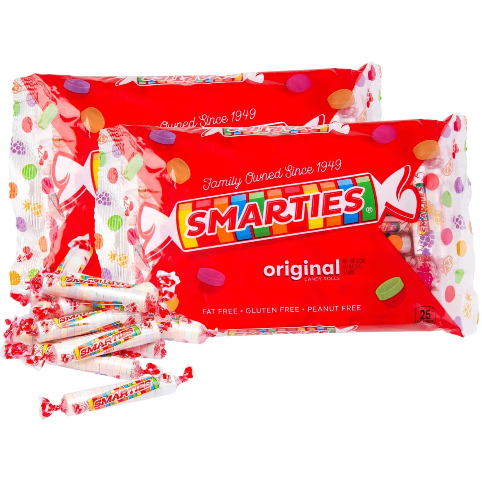 Smarties Candy Bulk Rolls Gluten Free & Vegan Assorted Flavor Treats | Peanut Free Allergen Free & Delicious Snacking Bulk Candy Individually Wrapped - 14 Oz Pack Of 2