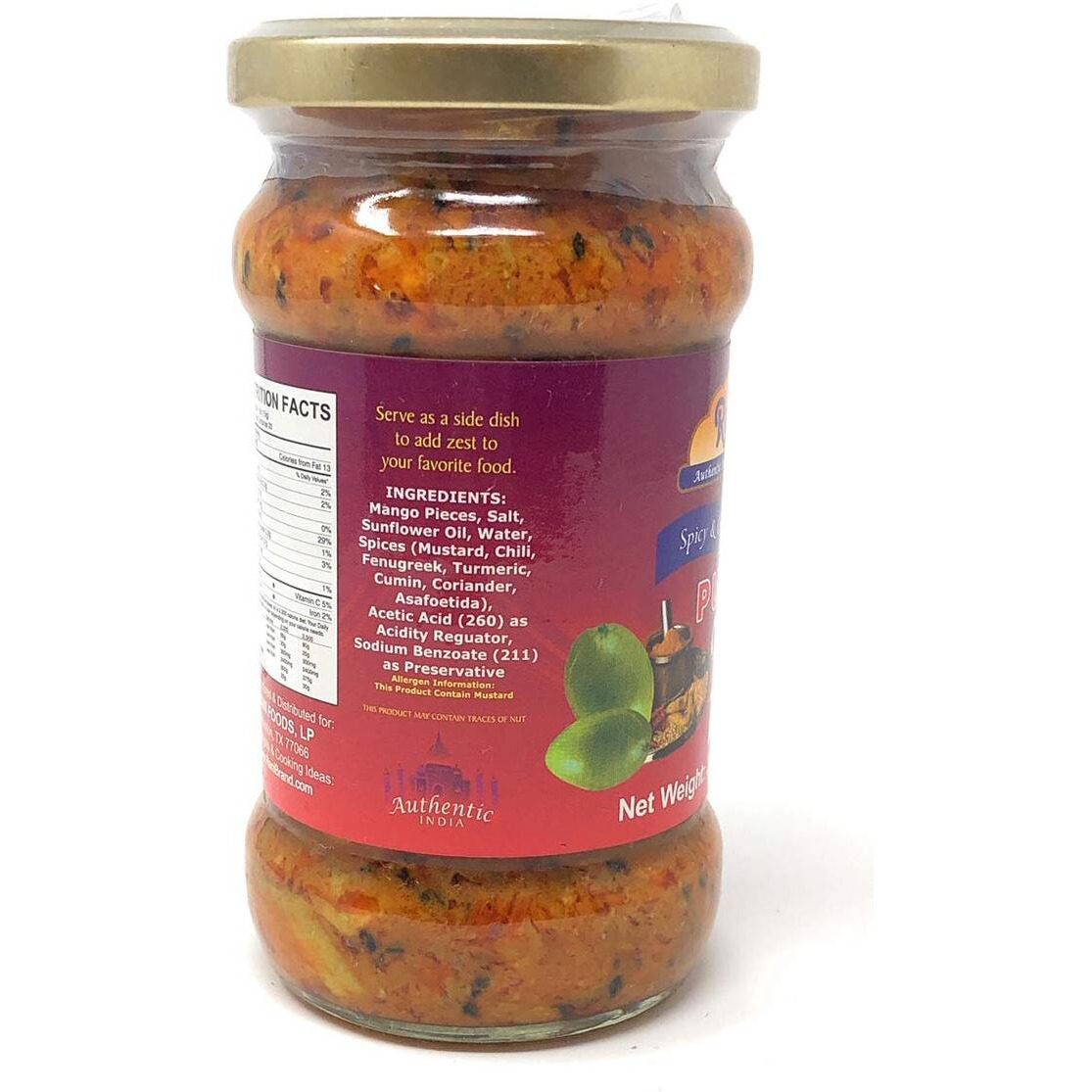 Rani Punjabi Mango Pickle Mild (Achar, Indian Relish) 10.5Oz (300G) Glass Jar ~ Vegan | Gluten Free | Non-Gmo | Kosher | No Colors | Popular Indian Condiment, Indian Origin
