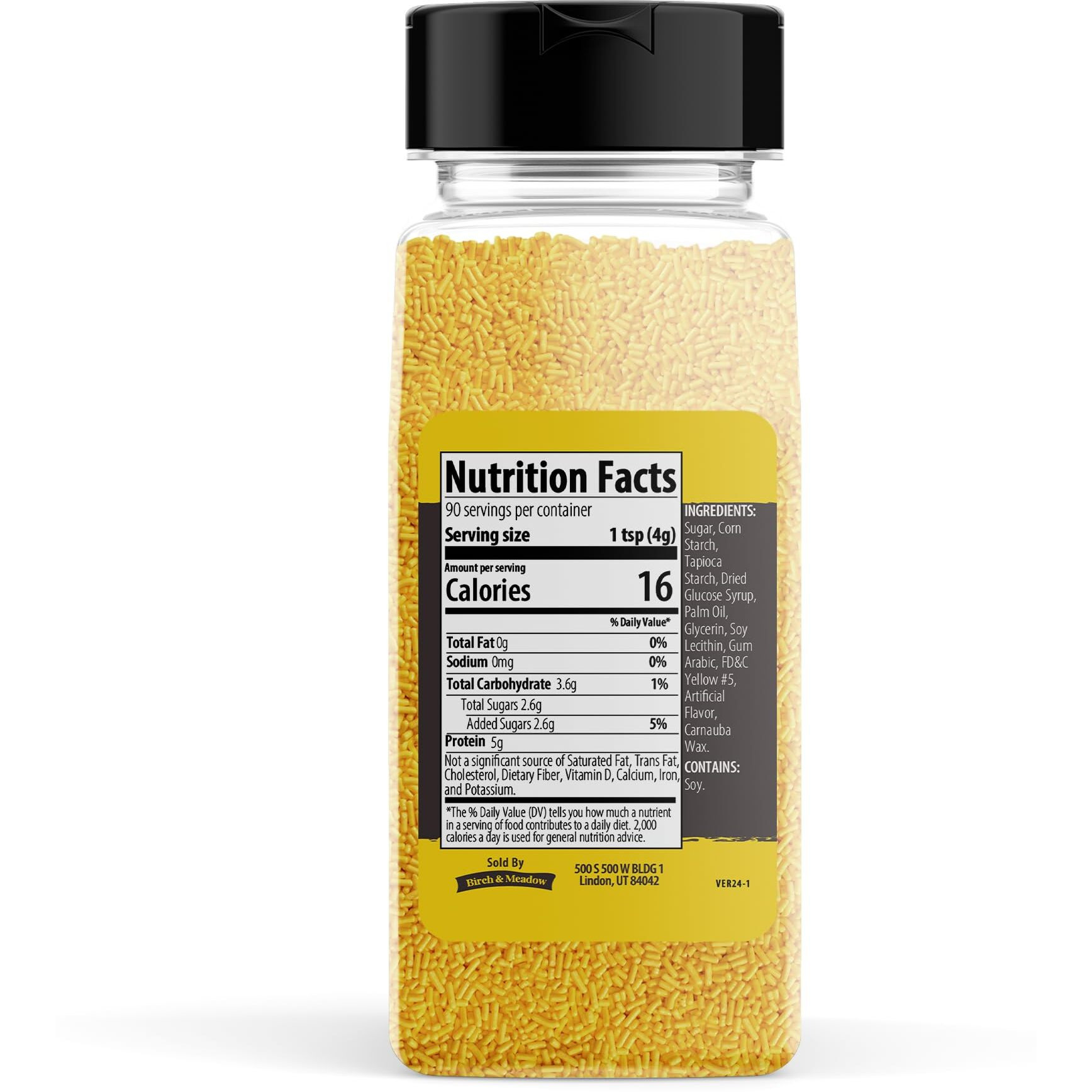 Birch & Meadow Yellow Sprinkles, 12.8 Oz, Fun & Decorative Topping
