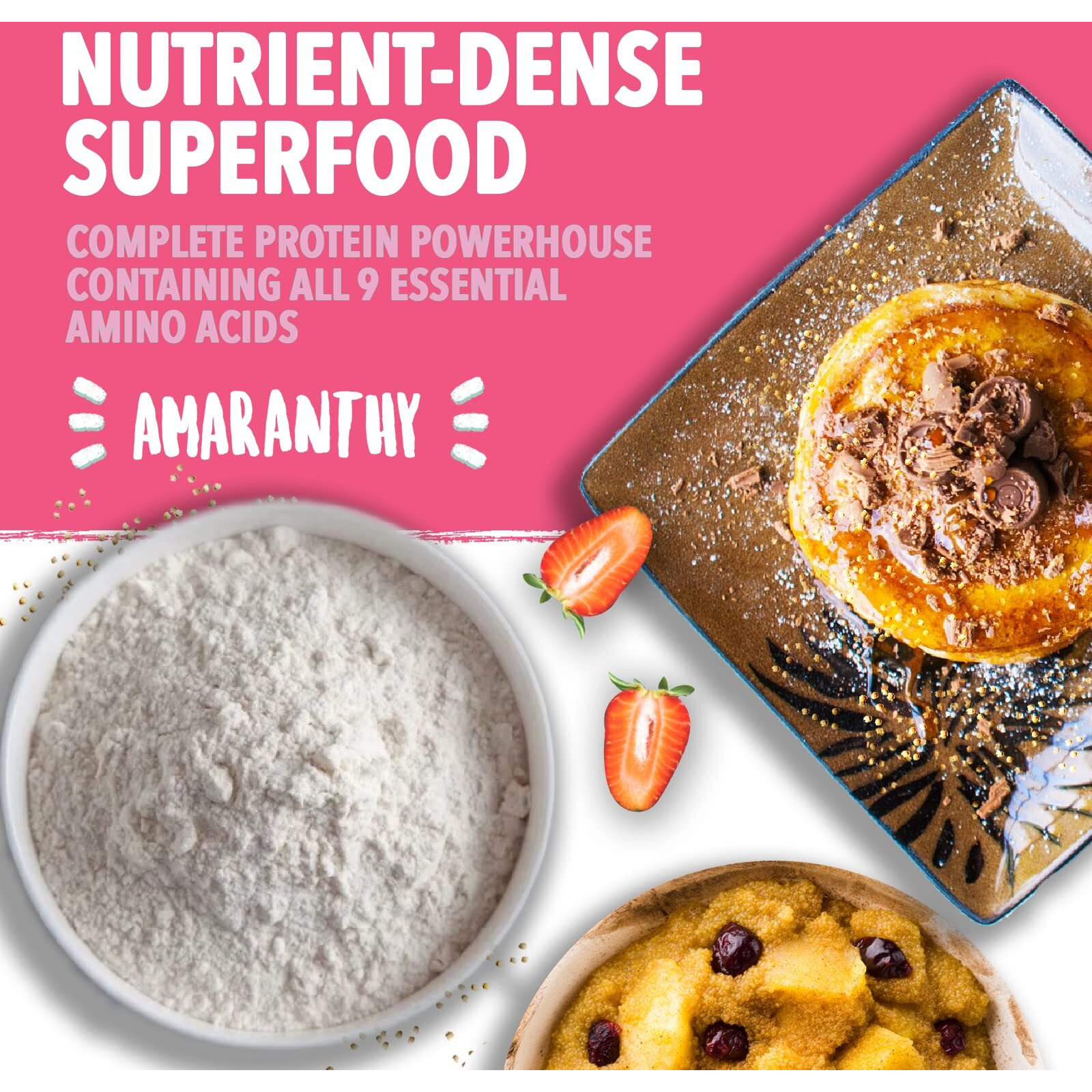 Amaranthy Amaranth Flour - High Protein - 0 Trans Fat - Gluten Free (1 Bag 8 Oz.)