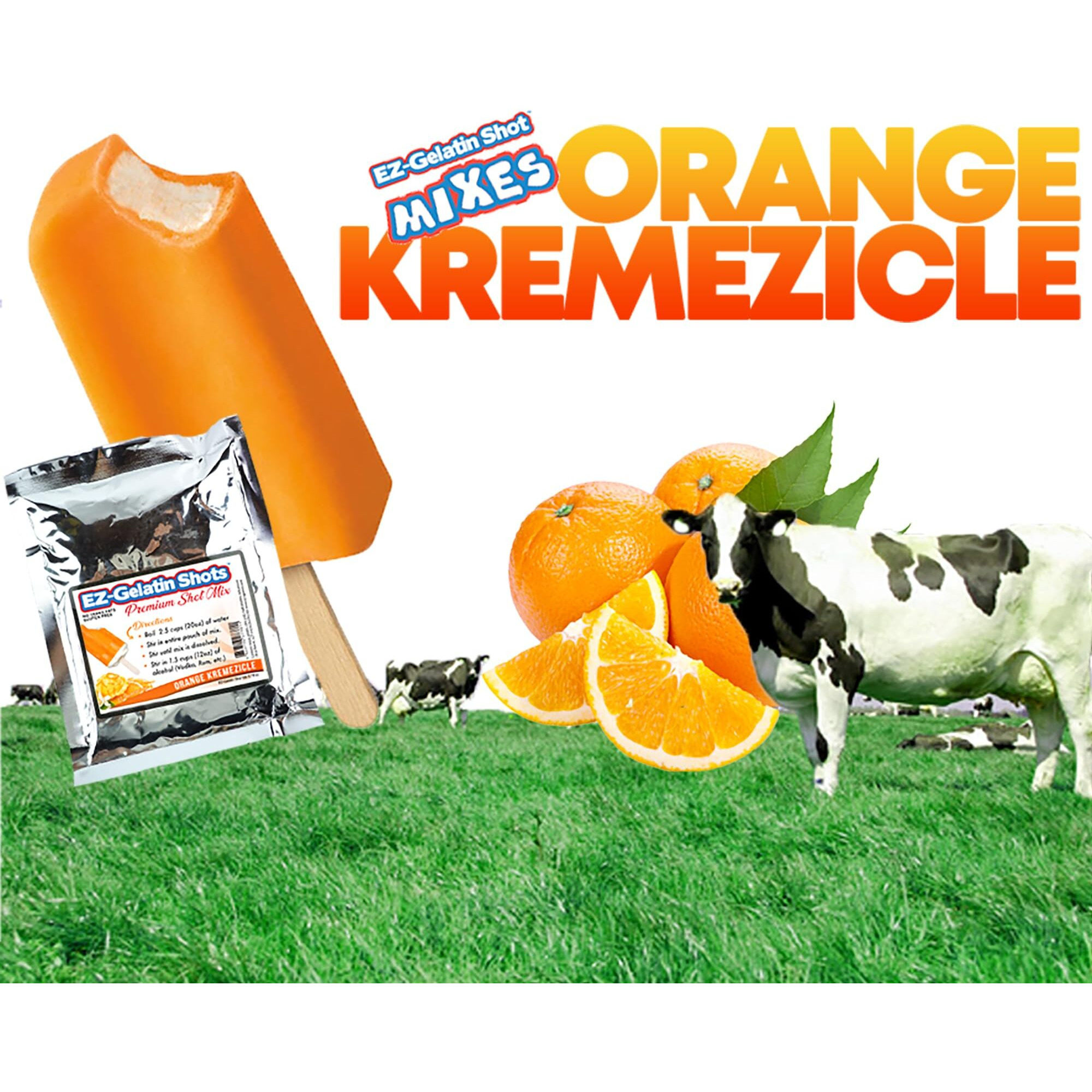 Orange Kremezicle Jello Shot Mix 6.78 Oz - Premium Gluten-Free Jello Mix For Tasty Jello Shots - Easy To Make Ez Gelatin Powder Mix For Jello Shots - Adult New Year And Holiday Party Supplies