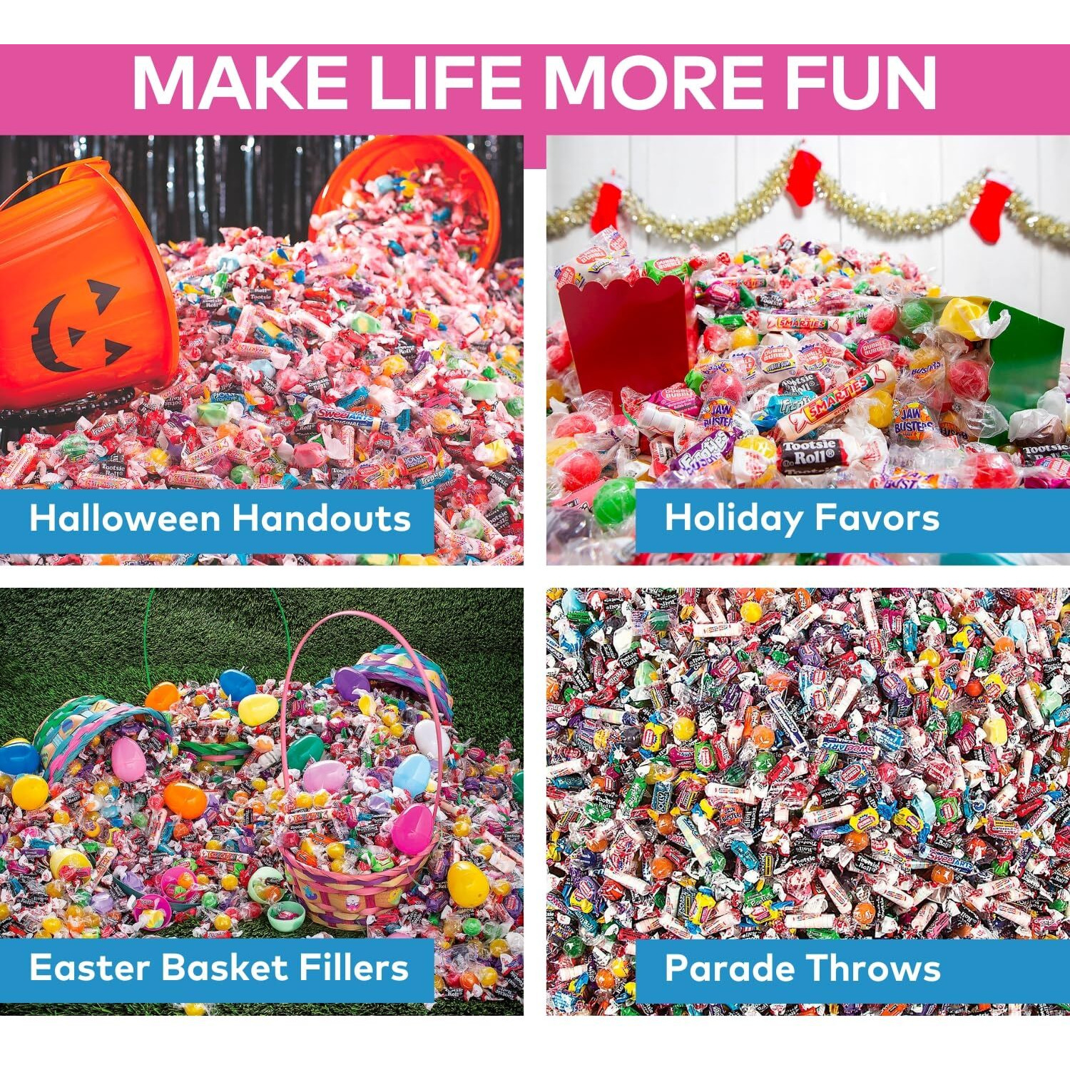 3000 Pieces, 30 Lbs, Bulk Candy Individually Wrapped For Parades, Pinata Candy Variety Pack, Carnival, Office Candy Mix, Candy Birthday Party Favors For Goodie Bags, Halloween, Easter, 4Th Of July, Vacation Bible Study