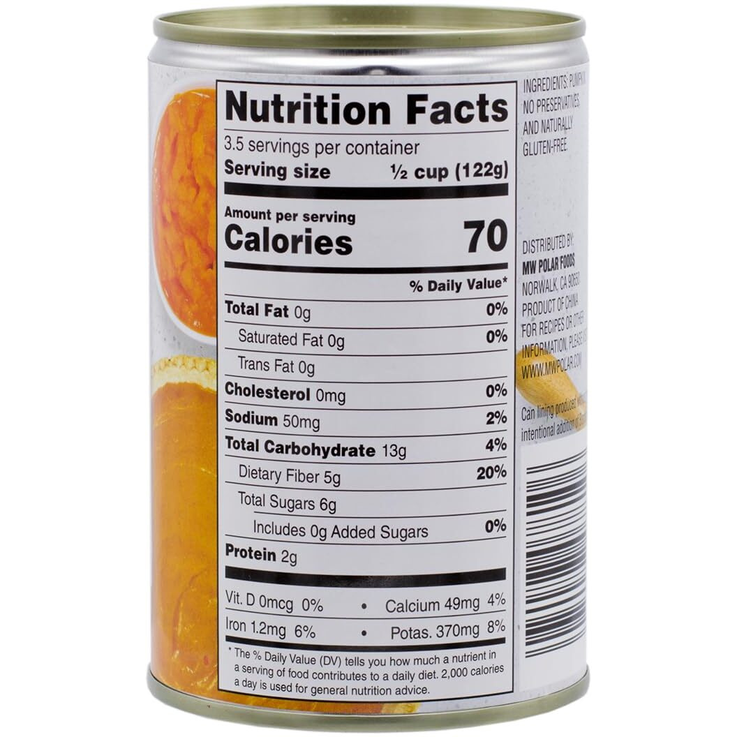 Mw Polar All Natural Pumpkin, 15 Ounce (Pack Of 12)