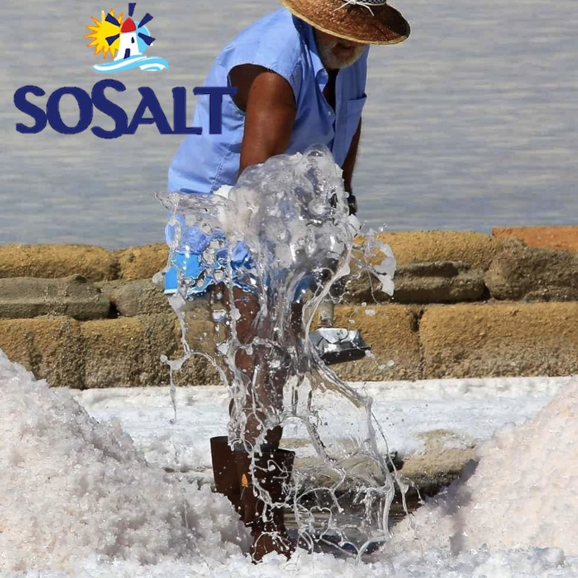 Coarse Sea Salt, Sosalt, Sicilian, 27.56 Lbs (12.5 Kg) Bulk, Foodservice Bucket, Canning, Pickling, Cooking, Grilling, Asado, Parilla, Steak, Trapani, Mediterranean, Sicily, Italy