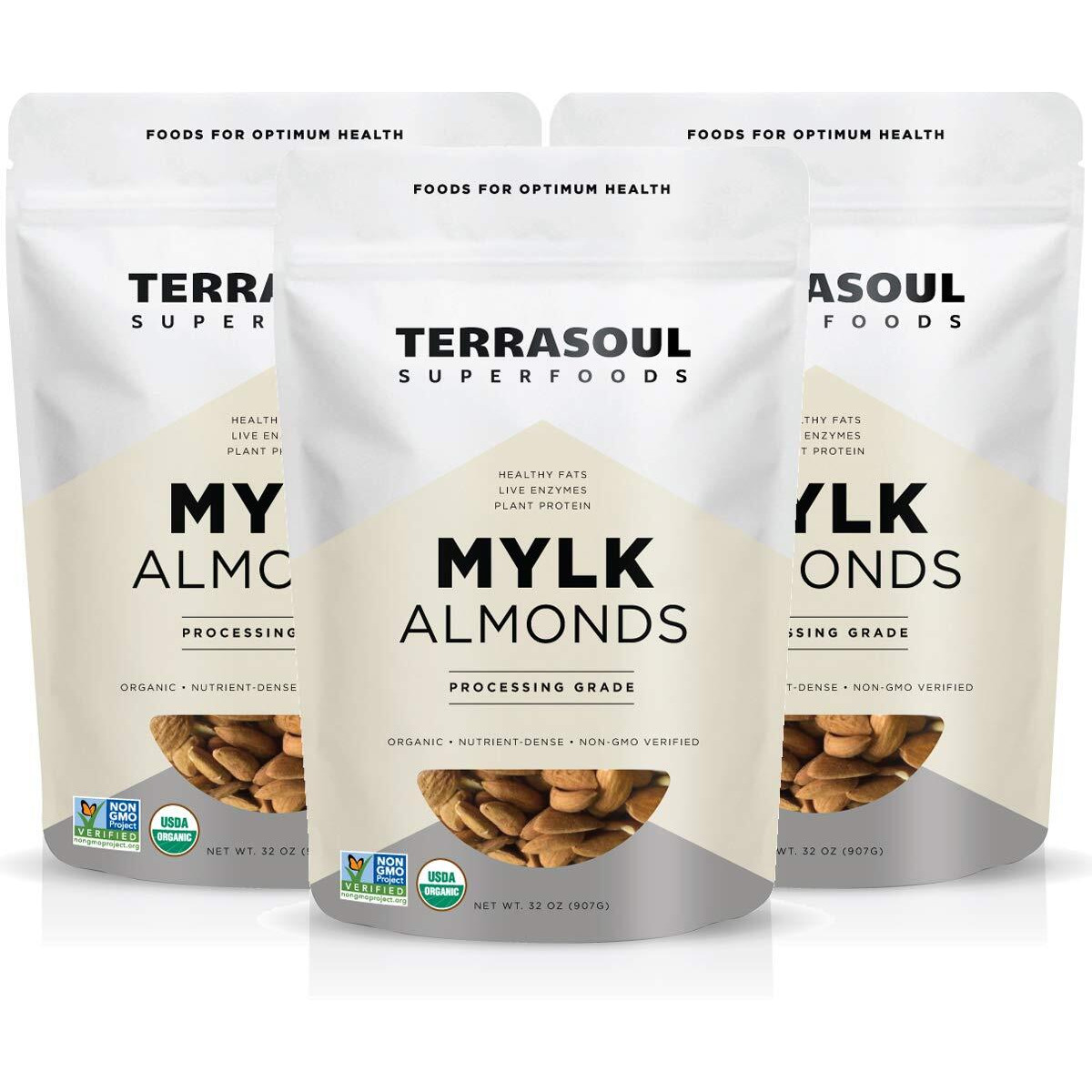 Terrasoul Superfoods Raw Unpasteurized Organic Almonds (Mylk Grade), 6 Pounds