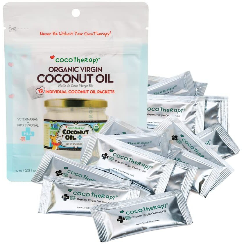 Cocotherapy Organic Virgin Coconut Oil Portable Packets For Pets, 12 X 10 Ml Packets