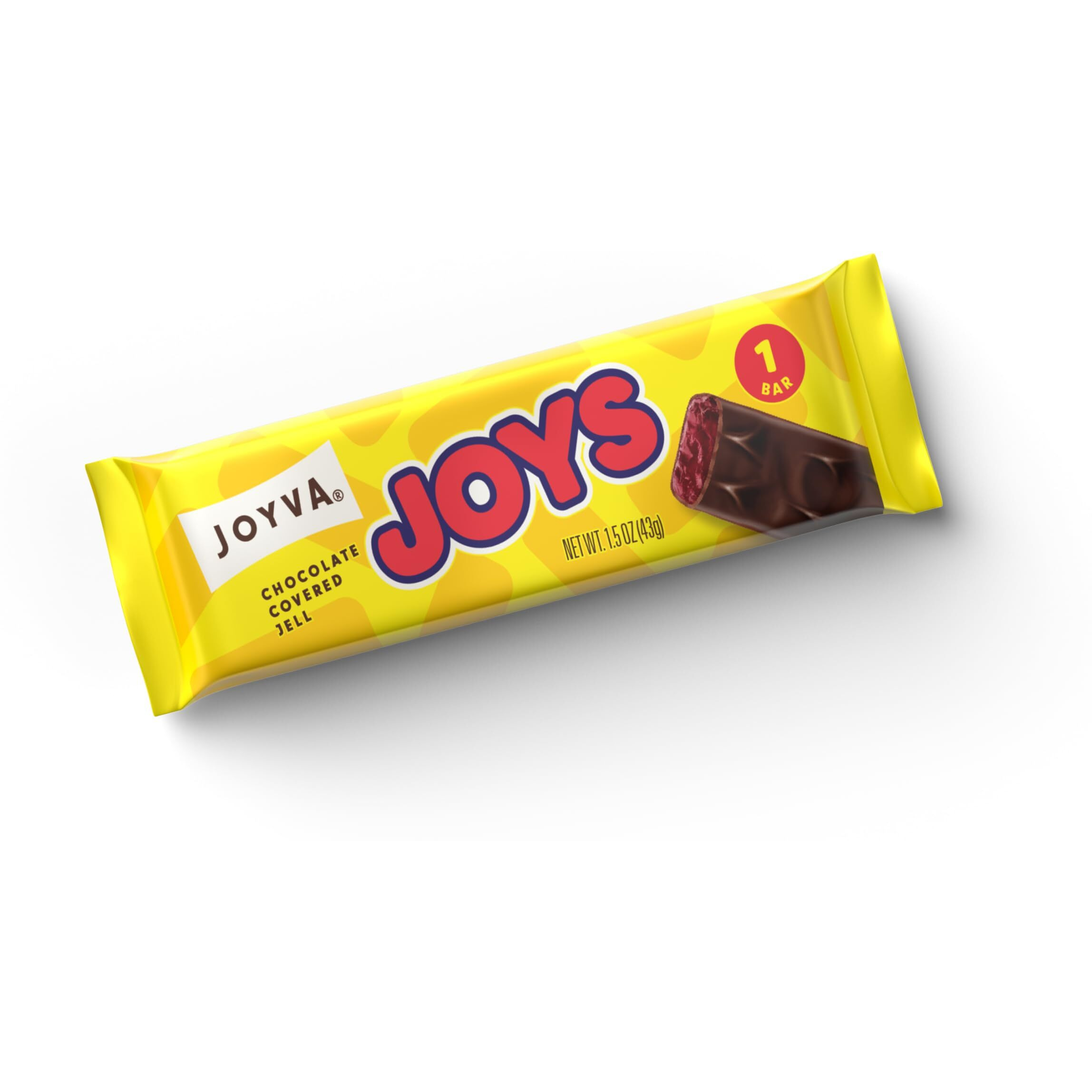 Joyva - Jell Joys | Dark Chocolate-Covered Raspberry Jelly | A Delicious Candy Bar | Vegan, Kosher/Parve, Dairy & Gluten Free | 1.5 Oz (42.5G) - Box Of 36