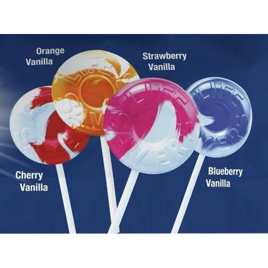 Lifesavers Swirl Lollipops 100 Count Bulk Candy Wrapped Lifesaver Swirled Suckers 4 Flavors - Includes Bonus Fote Brand Refrigertor Magnet