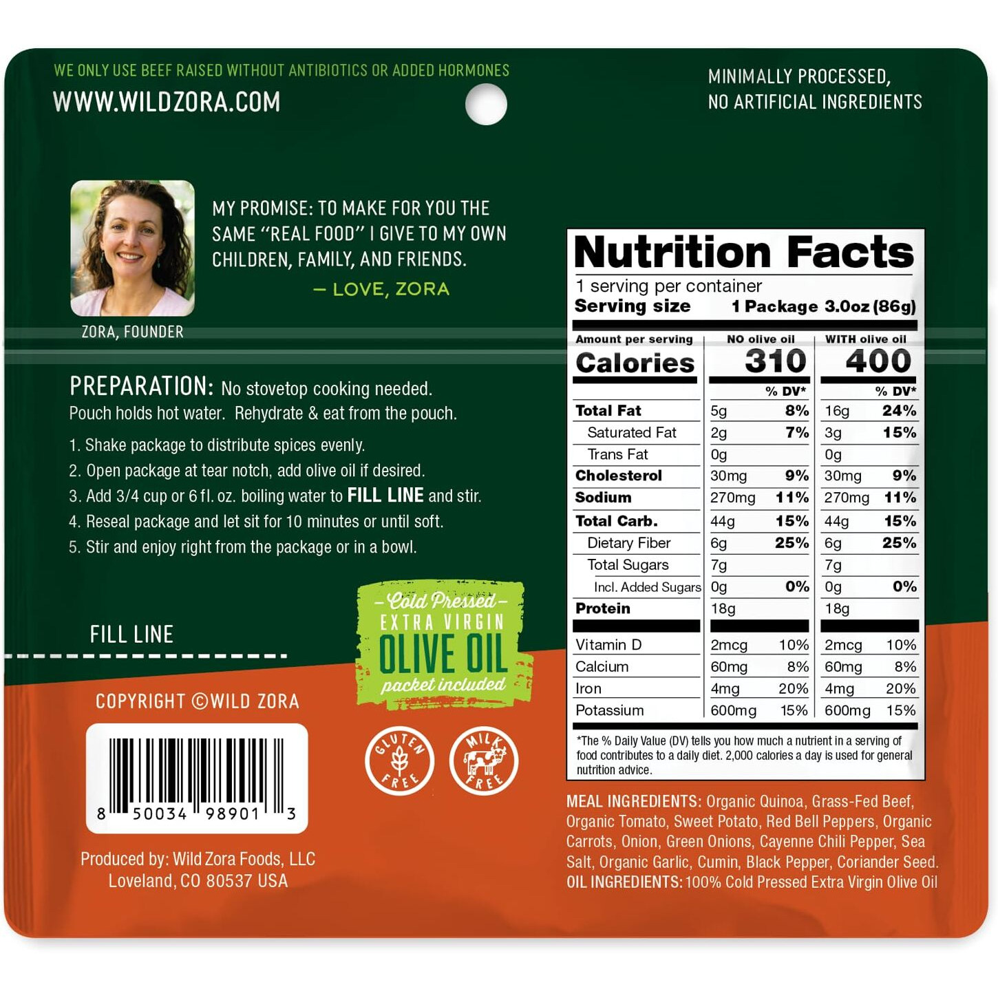 Wild Zora Organic Quinoa Bowls - Quick Prepared Meals, Instant Tasty Bowls, Pantry Staples Gluten-Free Meal With Lentils Plus 10G Olive Oil Packet - Variety (5-Pack)