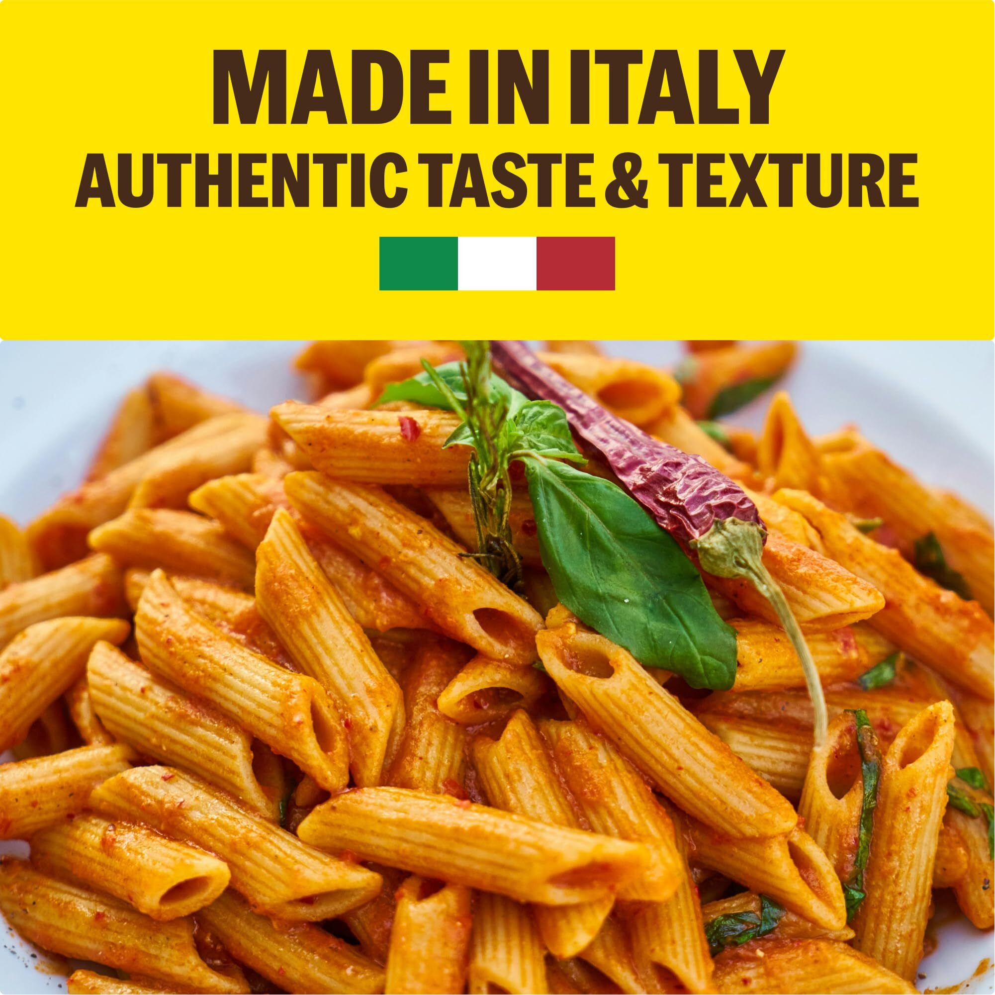 Brami 8 Pack Penne Pasta | Made With Semolina Wheat & Lupini Beans | High Protein & Fiber, Low Carb Healthy Low Carb Healthy Italian Dry Pasta | 12 Ounce - Made In Italy