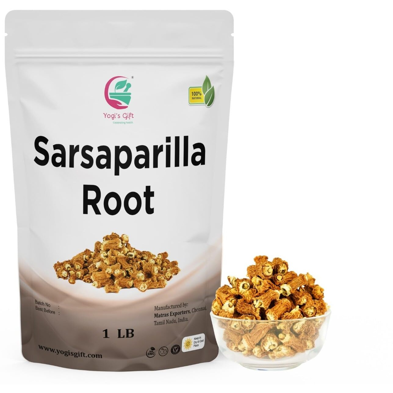 Sarsaparilla Root Whole 1 Lb | Indian Sarsaparilla | Hemidesmus Indicus | By Yogi's Gift