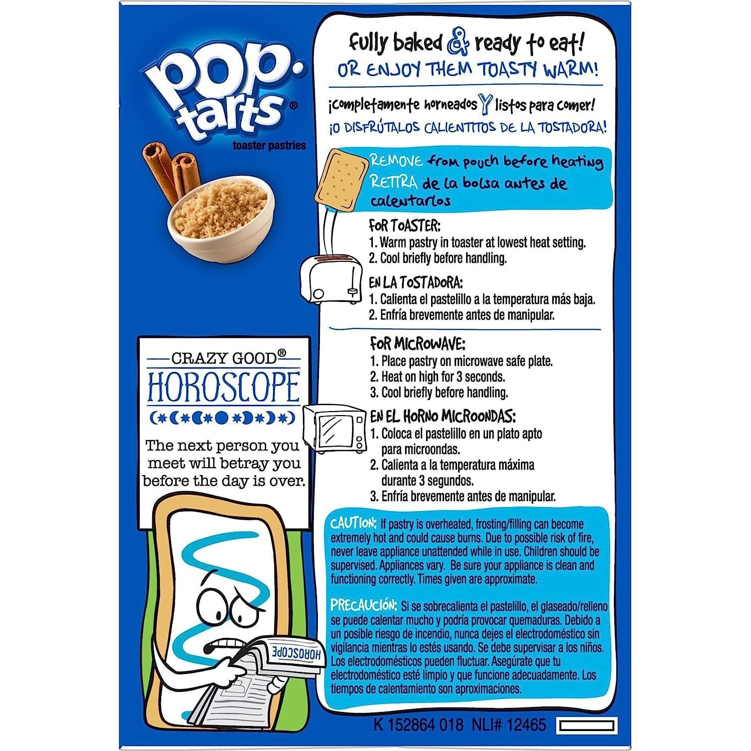 Pop Tarts Toaster Pastries, Unfrosted Brown Sugar Cinnamon 8 Ea (Pack Of 2)