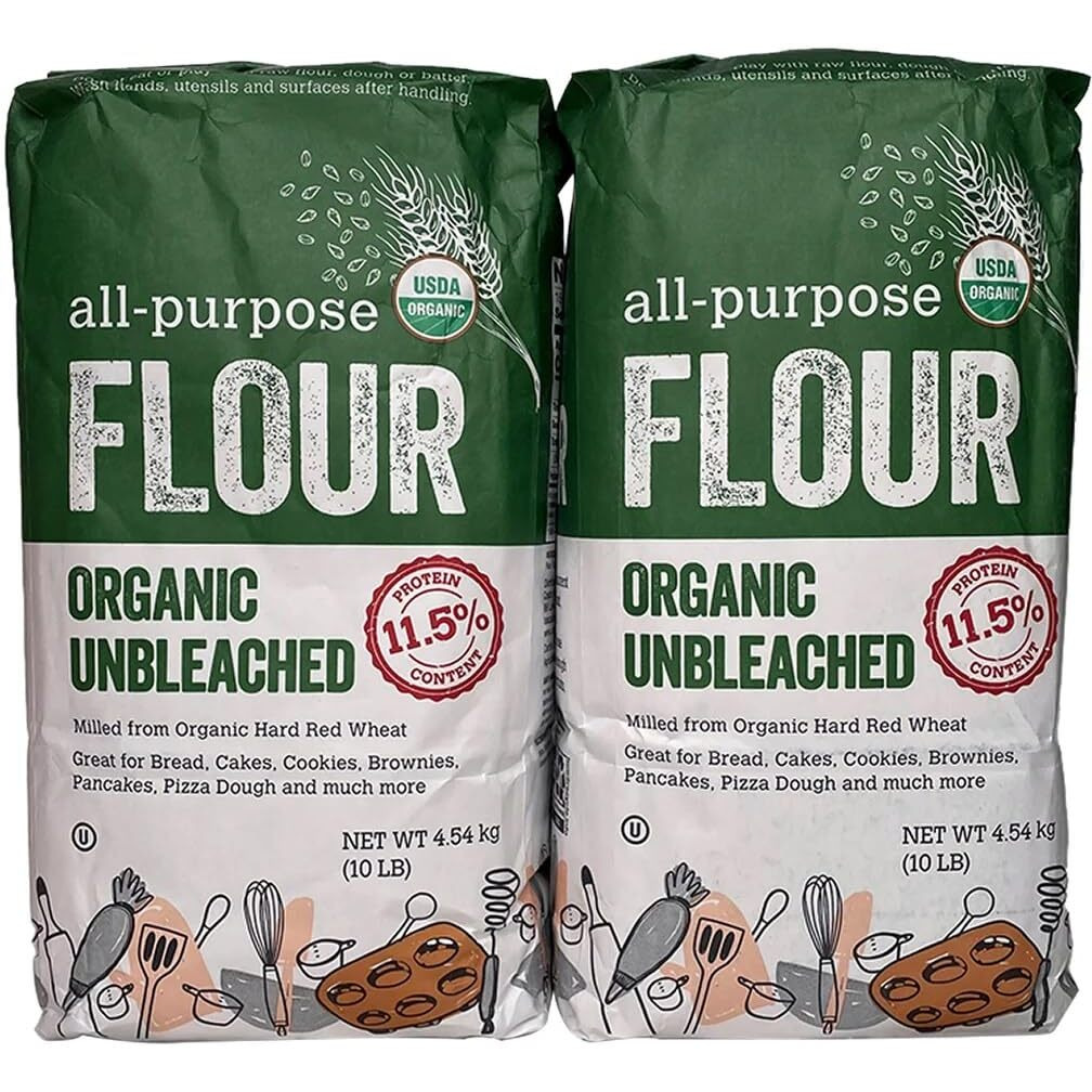 Kirkland Signature Organic Unbleached All Purpose Flour, 10 Pounds (Pack Of 2)
