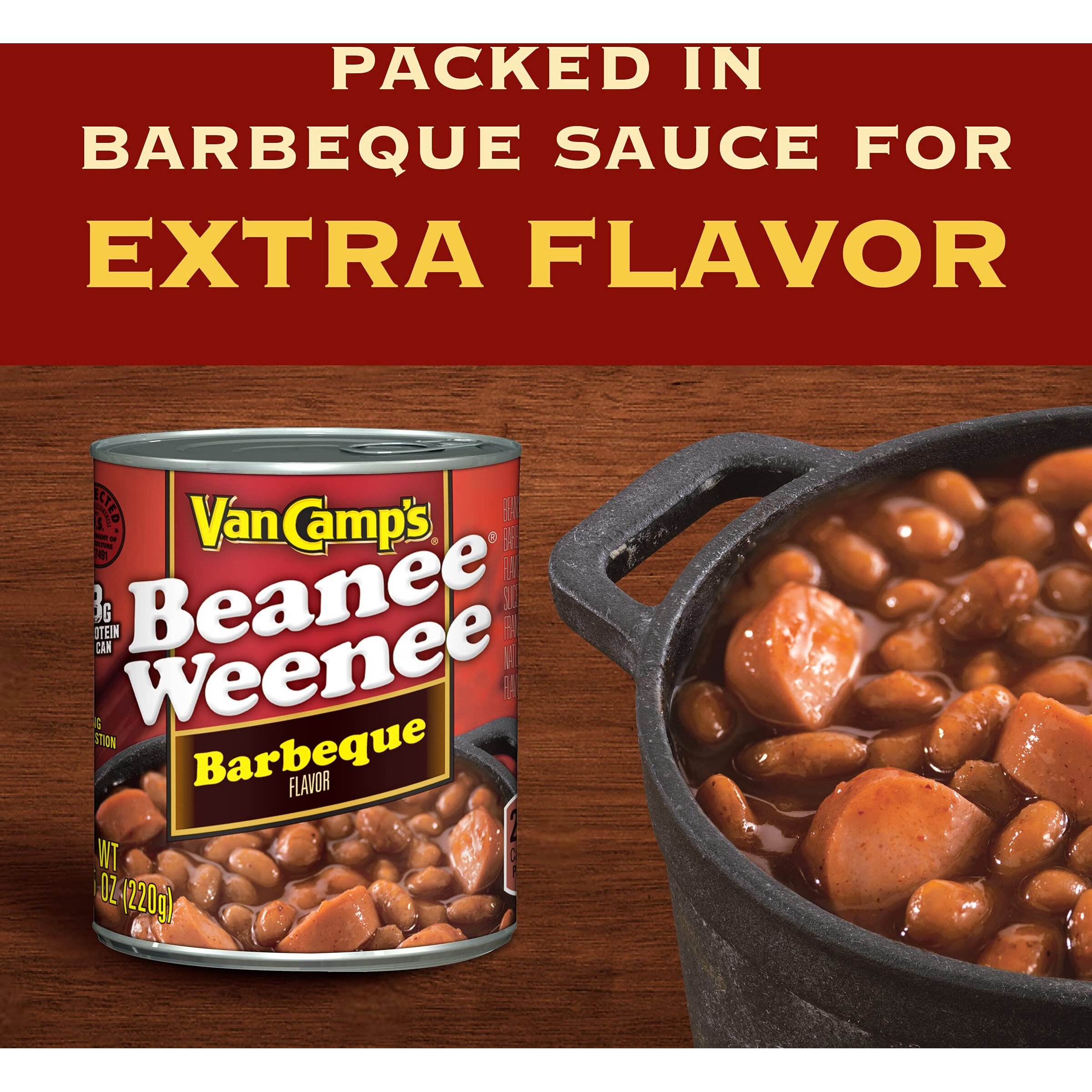 Van Camp's Barbeque Beanee Weenee, Canned Food, 7.75 Oz (Pack Of 24)