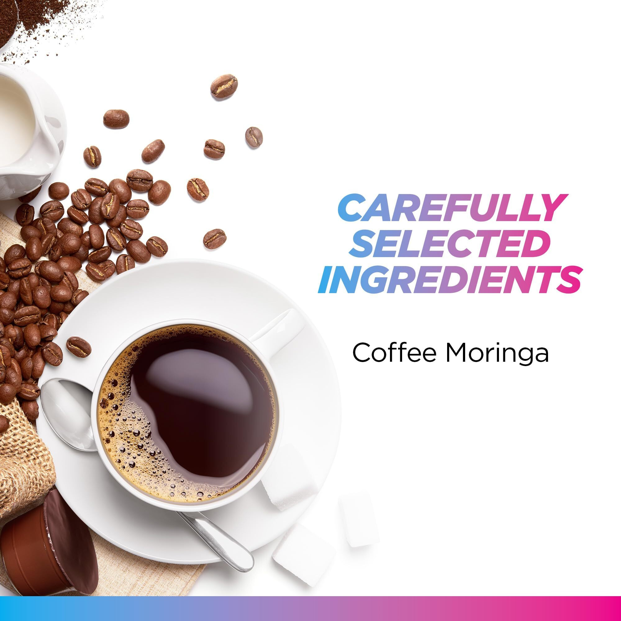Livingood Daily Medium Roast Blend Coffee With Moringa, Whole Bean Coffee - Low Acid, Shade Grown & Made With Organic Coffee - Detox & Energy Boosting - 12 Oz