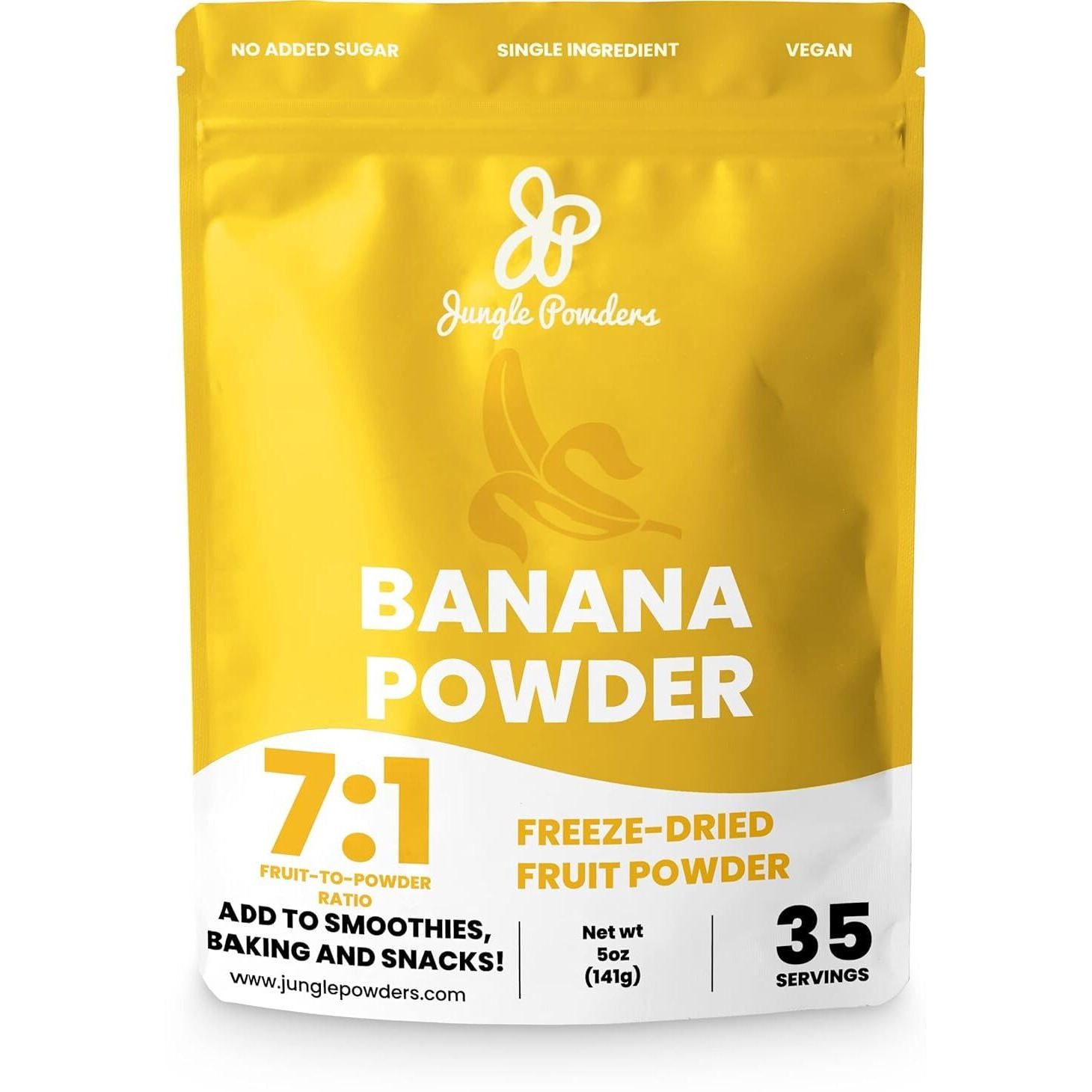 Jungle Powders Banana Powder For Smoothies 5 Ounce Bag Freeze Dried Banana Powder, Banana Extract For Baking Flavoring Banana Flakes Flour For Juice