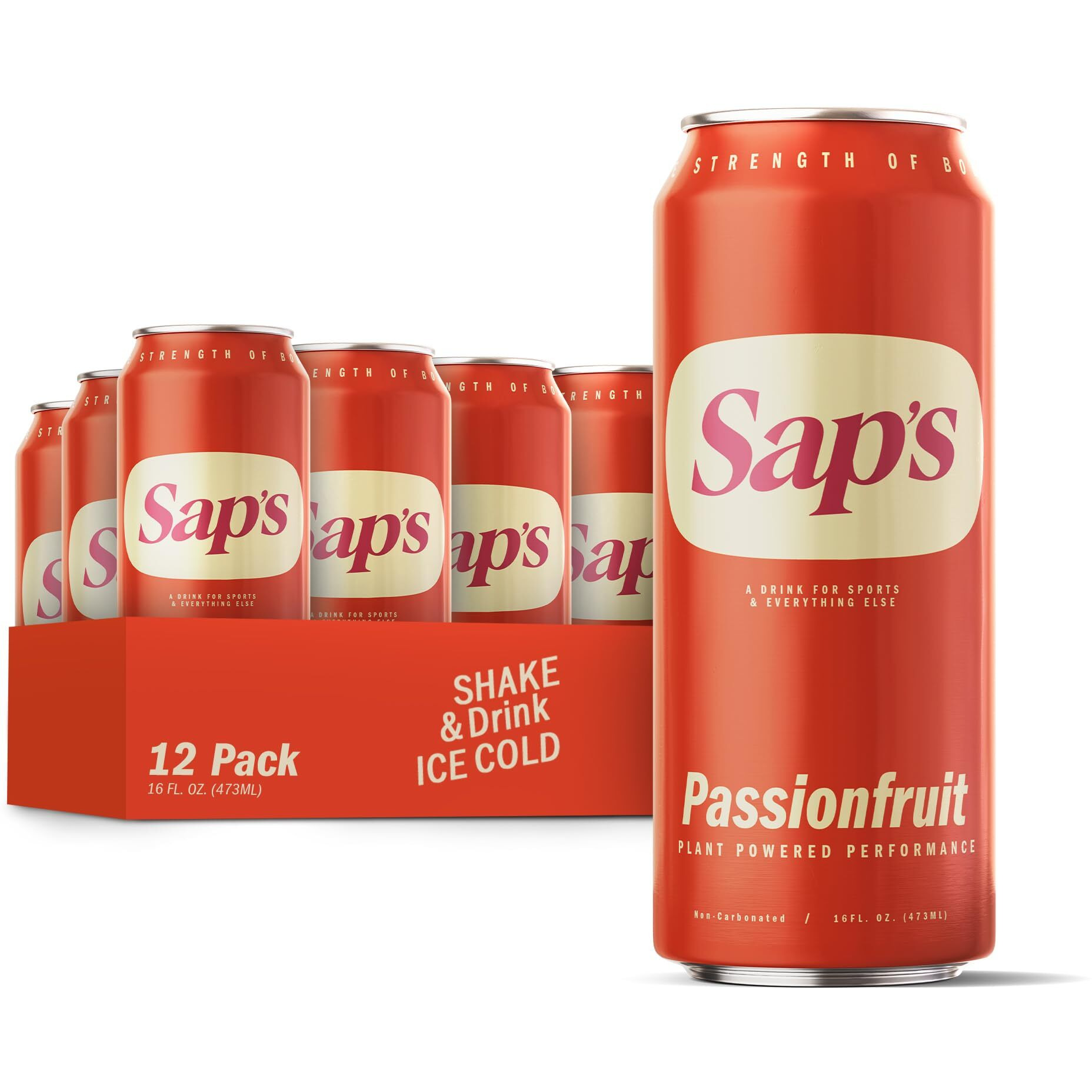 Saps Rapid Rehydration Sports Drink - 12 Cans, Passionfruit With Electrolytes And Adaptogens For Workouts, Wellness - Zero Artificial Colors, Flavors, Or Sugars