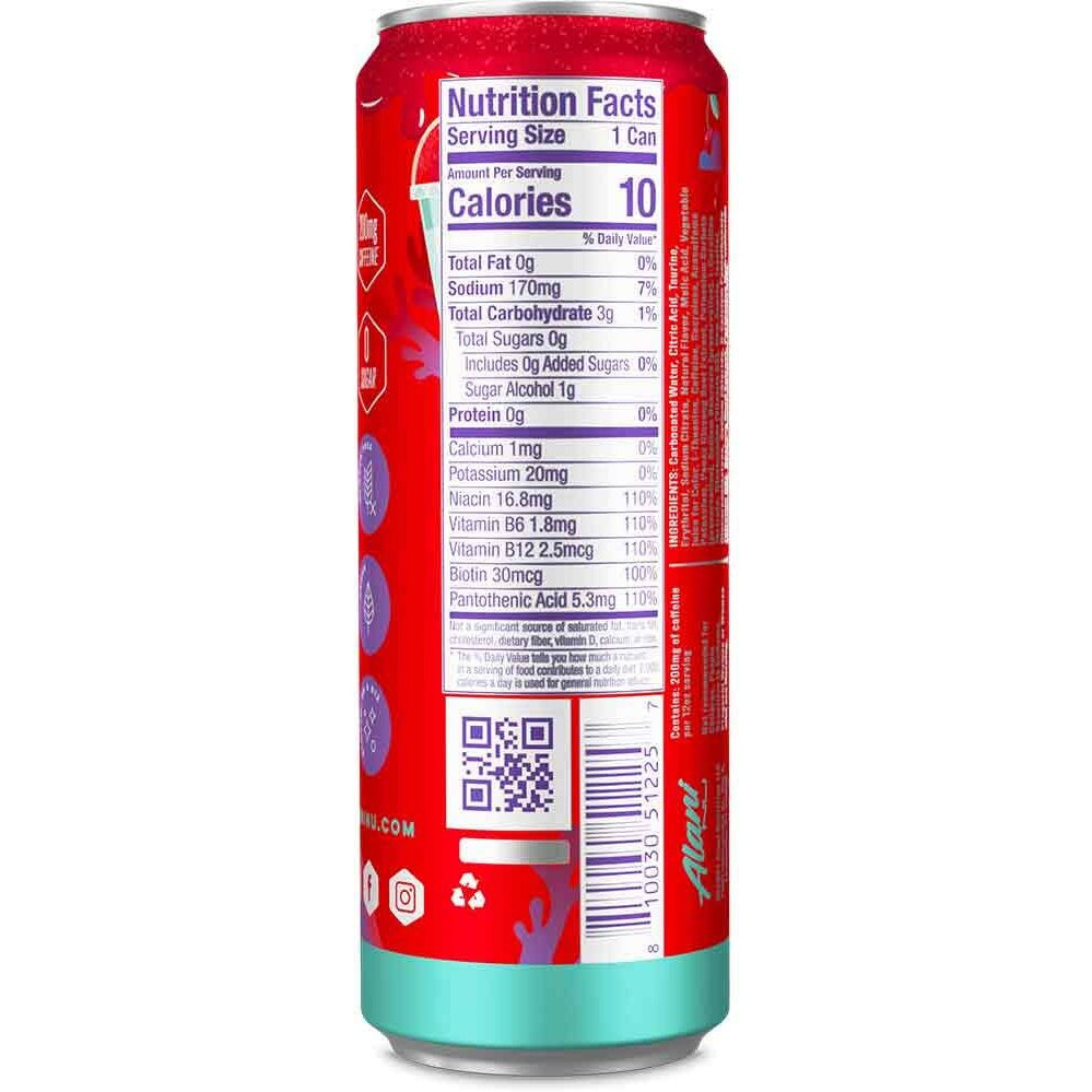 Alani Nu Cherry Slush Sugar Free, Low Calorie Energy Drinks | 200Mg Caffeine | Pre Workout Performance With Antioxidants | Biotin B Vitamins | Zero Sugar | 10 Calories | 12 Fl Oz Cans