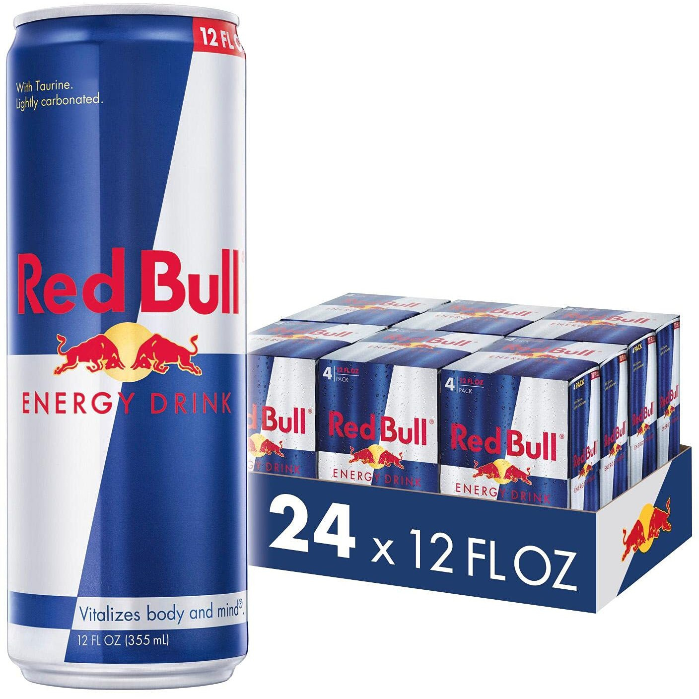 Red Bull Energy Drink With 114Mg Caffeine Plus Taurine & B Vitamins, 12 Fl Oz, 6 Packs Of 4 Cans (Pack Of 24)