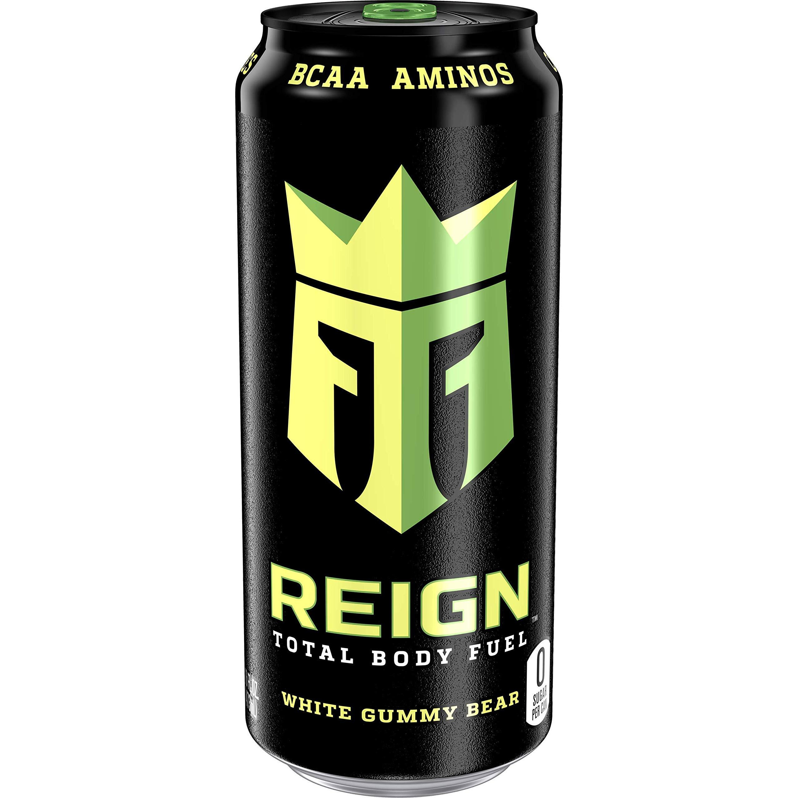 Reign Total Body Fuel, White Gummy Bear, Fitness & Performance Drink, 16 Fl Oz (Pack Of 12)