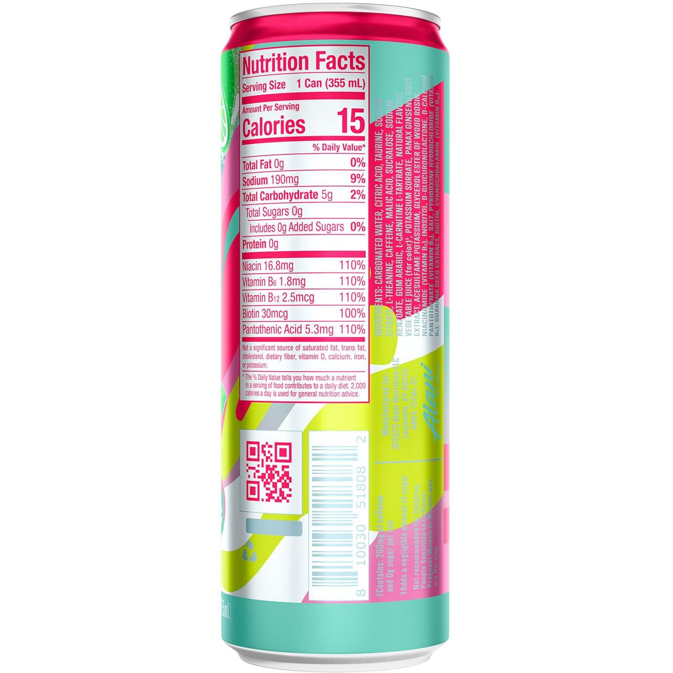Alani Nu Cherry Twist Sugar Free, Low Calorie Energy Drinks | 200Mg Caffeine | Pre Workout Performance With Antioxidants | Biotin B Vitamins | Zero Sugar | 15 Calories | 12 Fl Oz Cans