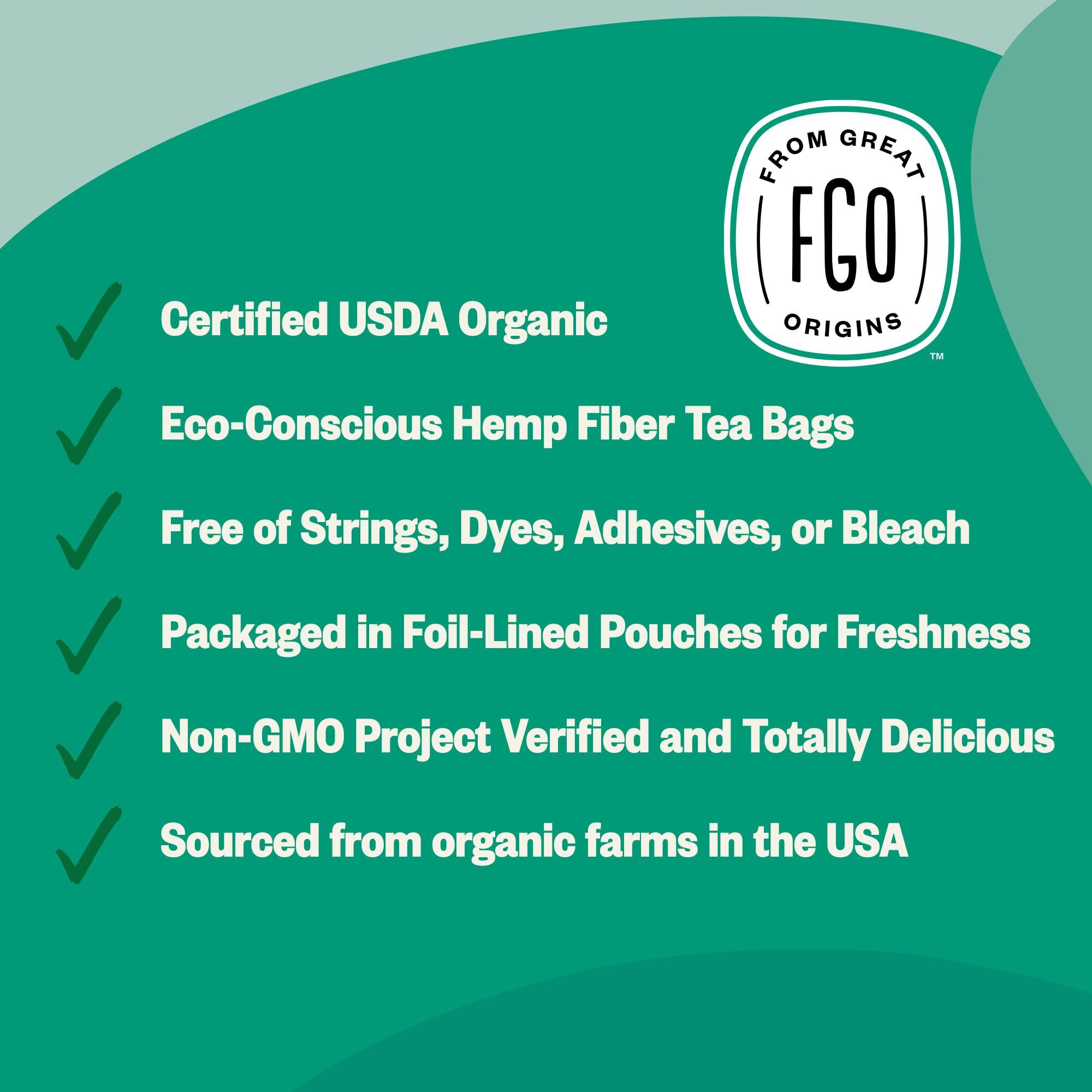 Fgo Organic Spearmint Leaf Tea, Eco-Conscious Tea Bags, 100 Count, Packaging May Vary (Pack Of 1)
