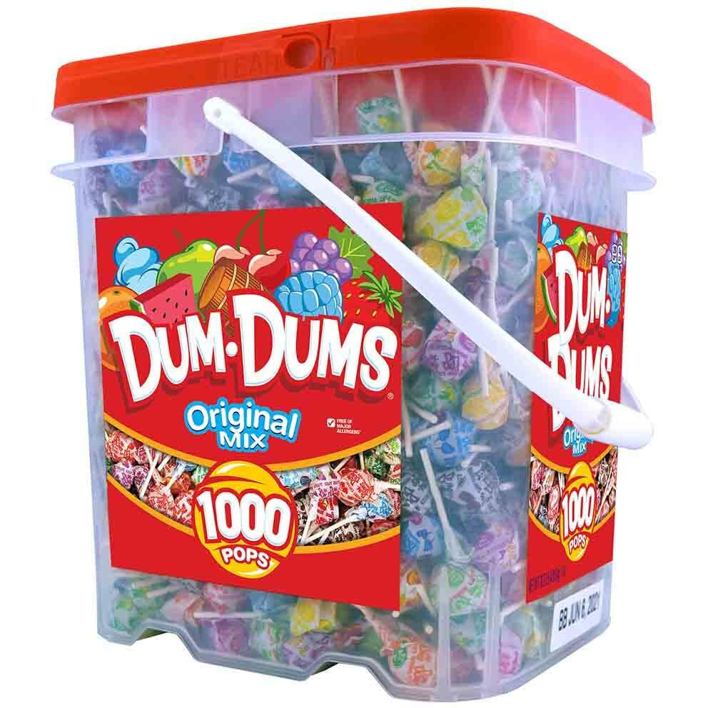 Dum Dums Lollipops, Variety Flavor Mix, 1,000 Count Bucket