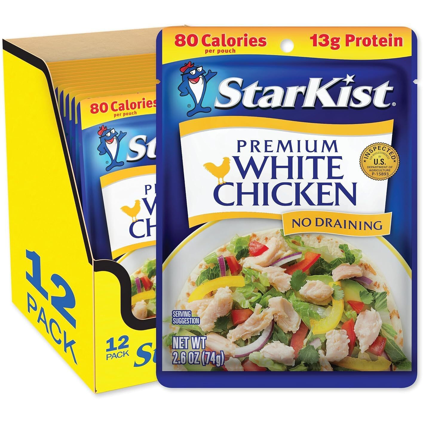 Starkist Premium White Chicken - 2.6 Oz Pouch (Pack Of 12)