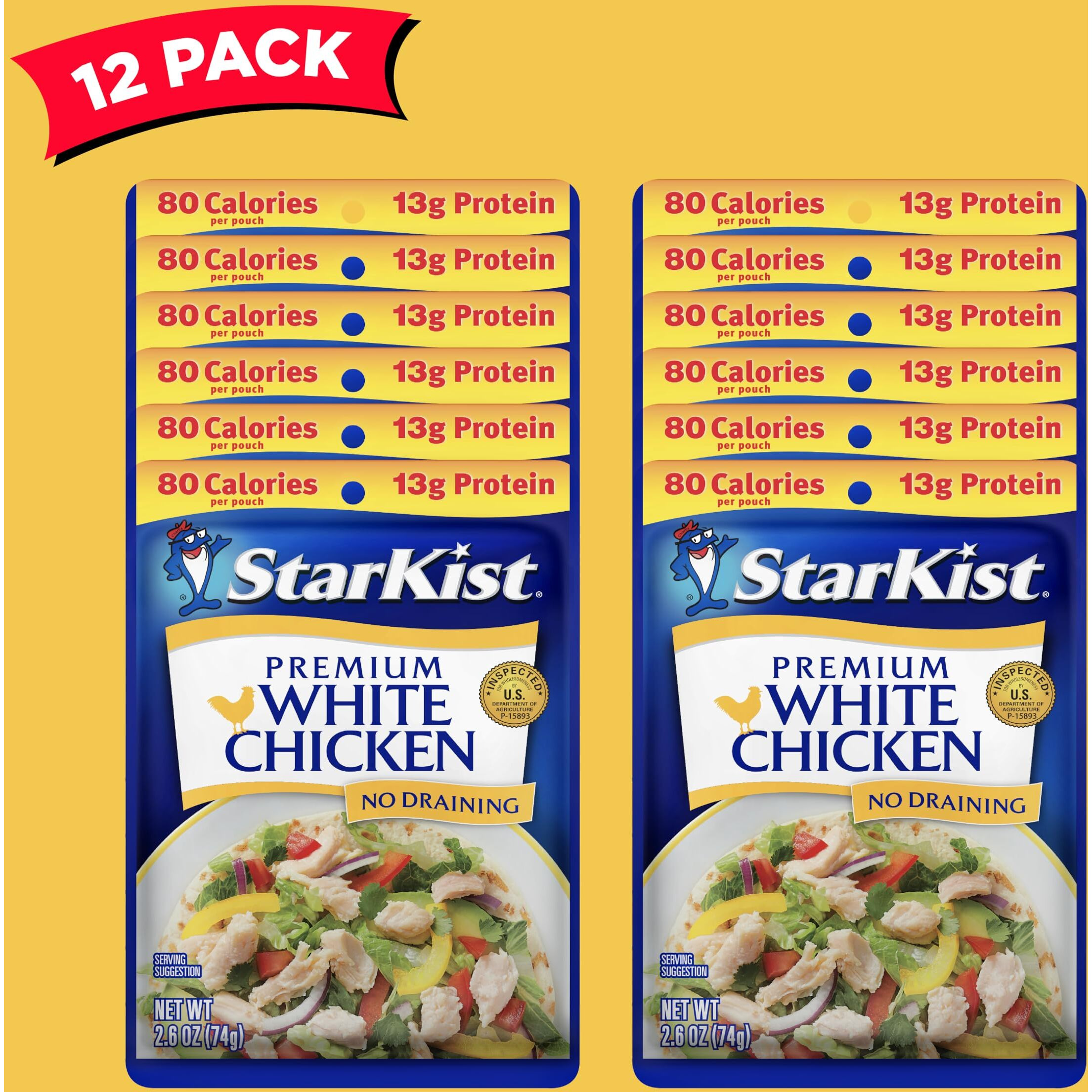 Starkist Premium White Chicken - 2.6 Oz Pouch (Pack Of 12)