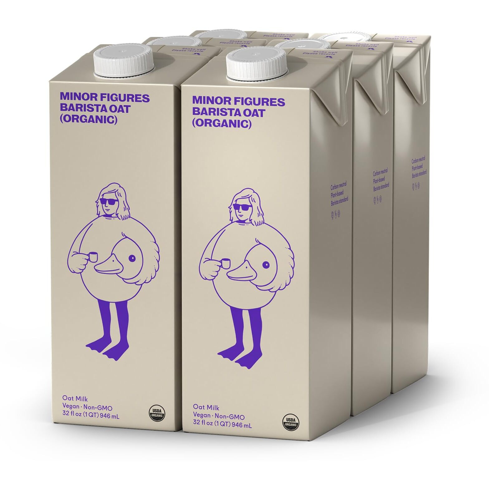 Minor Figures - Oat Milk - Organic - Barista Standard - 32 Oz - 6 Pack - Non Gmo - Plant Based - Vegan - Dairy Free - Shelf Stable - Unsweetened