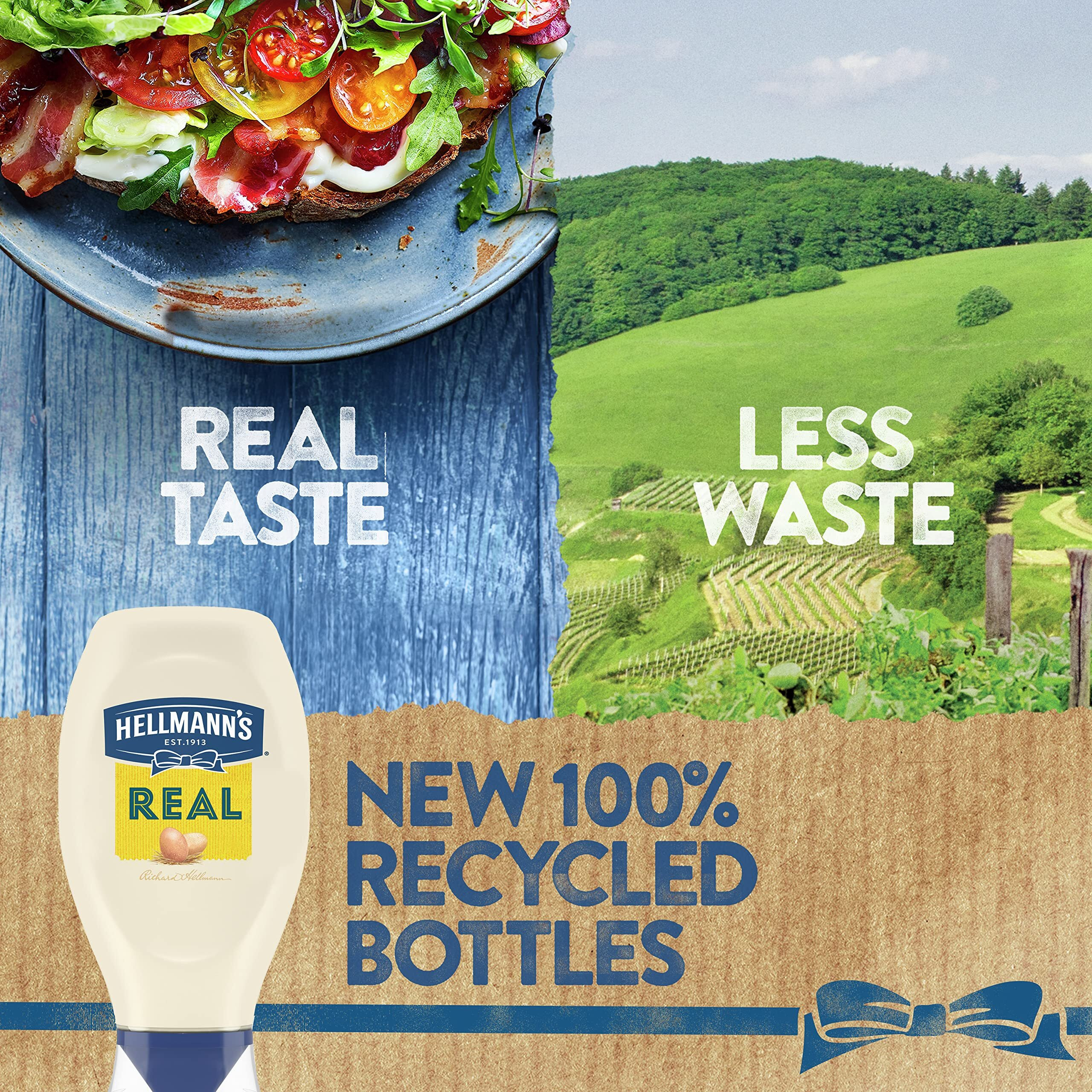 Hellmann's Real Mayonnaise Squeeze Bottle 3 Count A Rich Creamy Condiment Gluten Free, Made With 100% Cage-Free Eggs 20 Oz